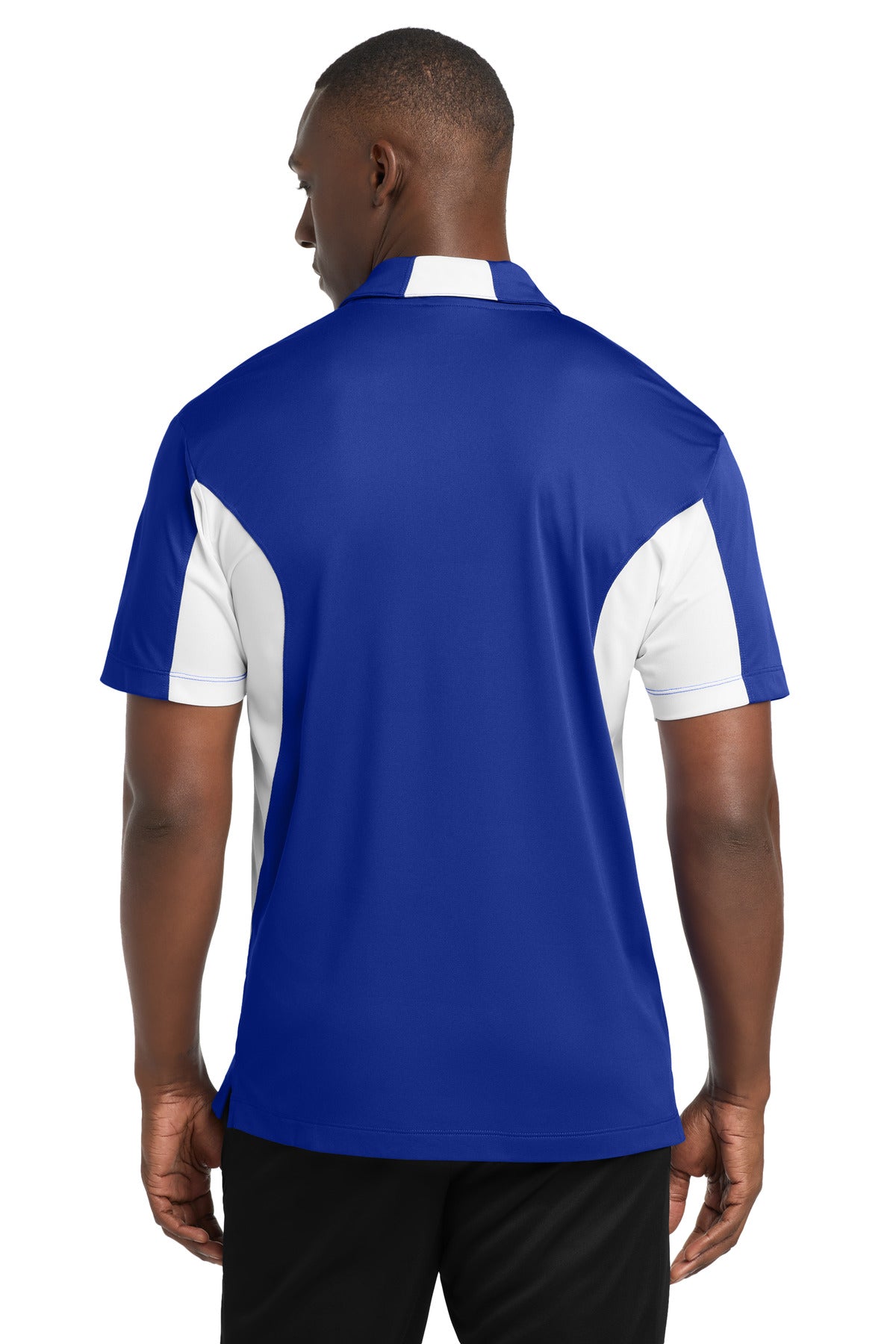 True Royal/Wht Sport-Tek Side Blocked Micropique Sport-Wick Polo. ST655