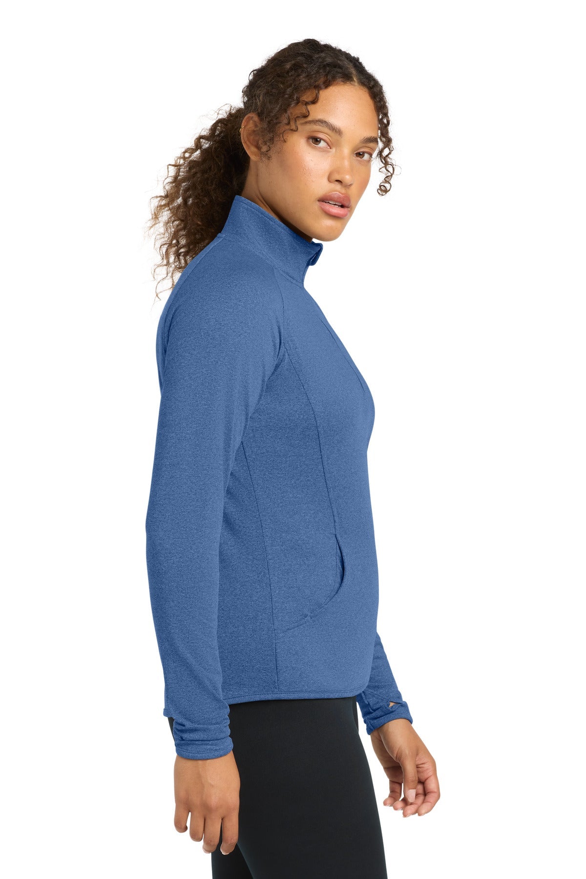 True Ryl Hthr Sport-Tek Women's Sport-Wick Stretch 1/4-Zip Pullover. LST850