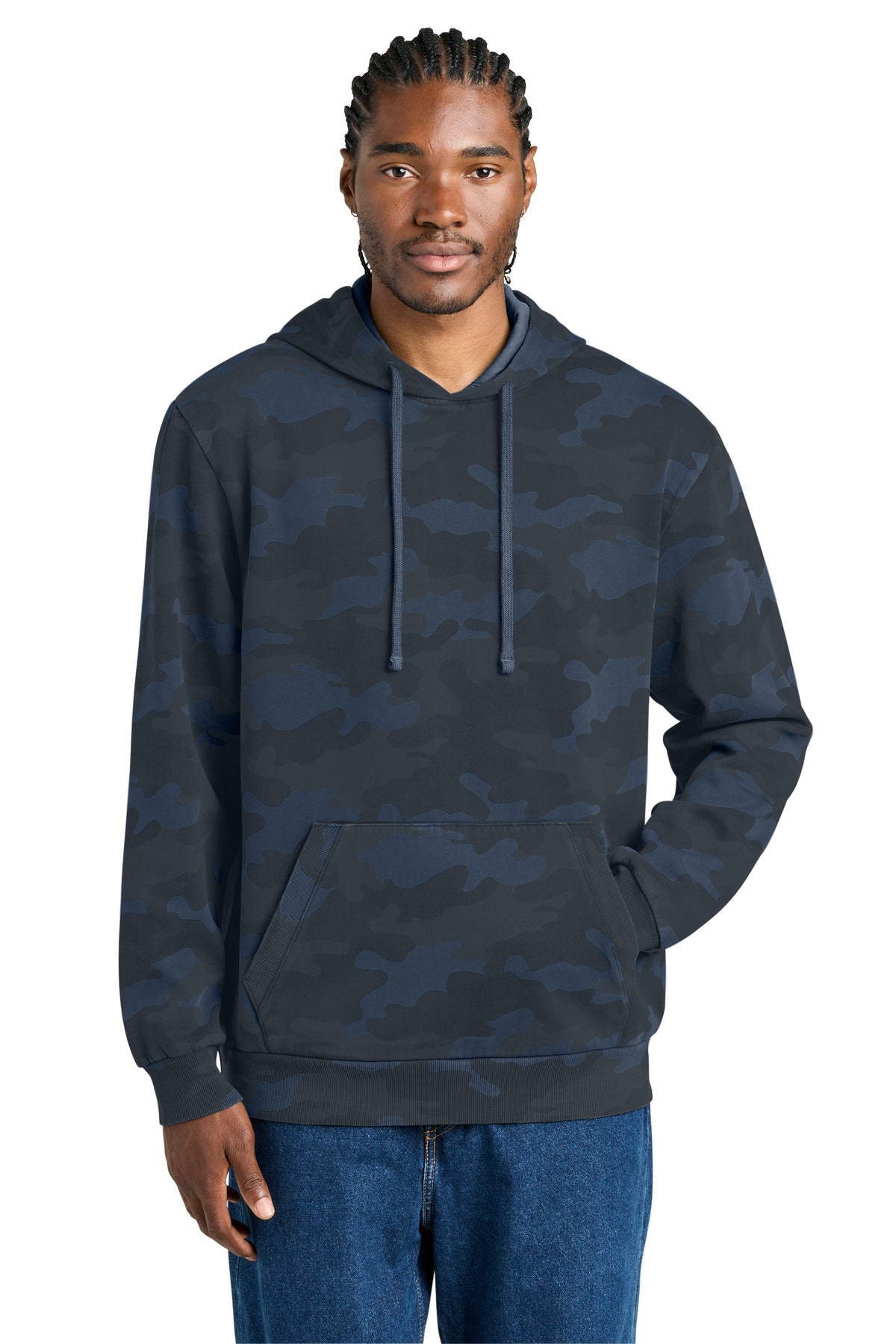 TrueNavy District Wash Camo Fleece Hoodie DT2200C