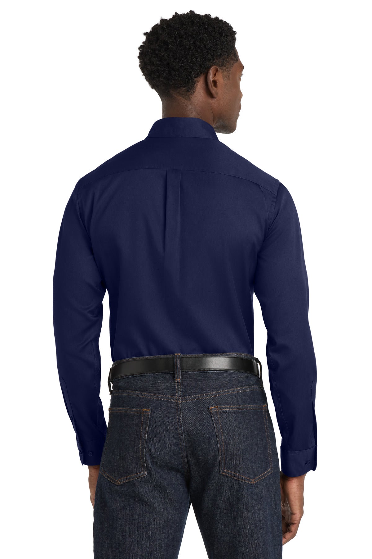 TrueNavy Port Authority Long Sleeve SuperPro React Twill Shirt. W808