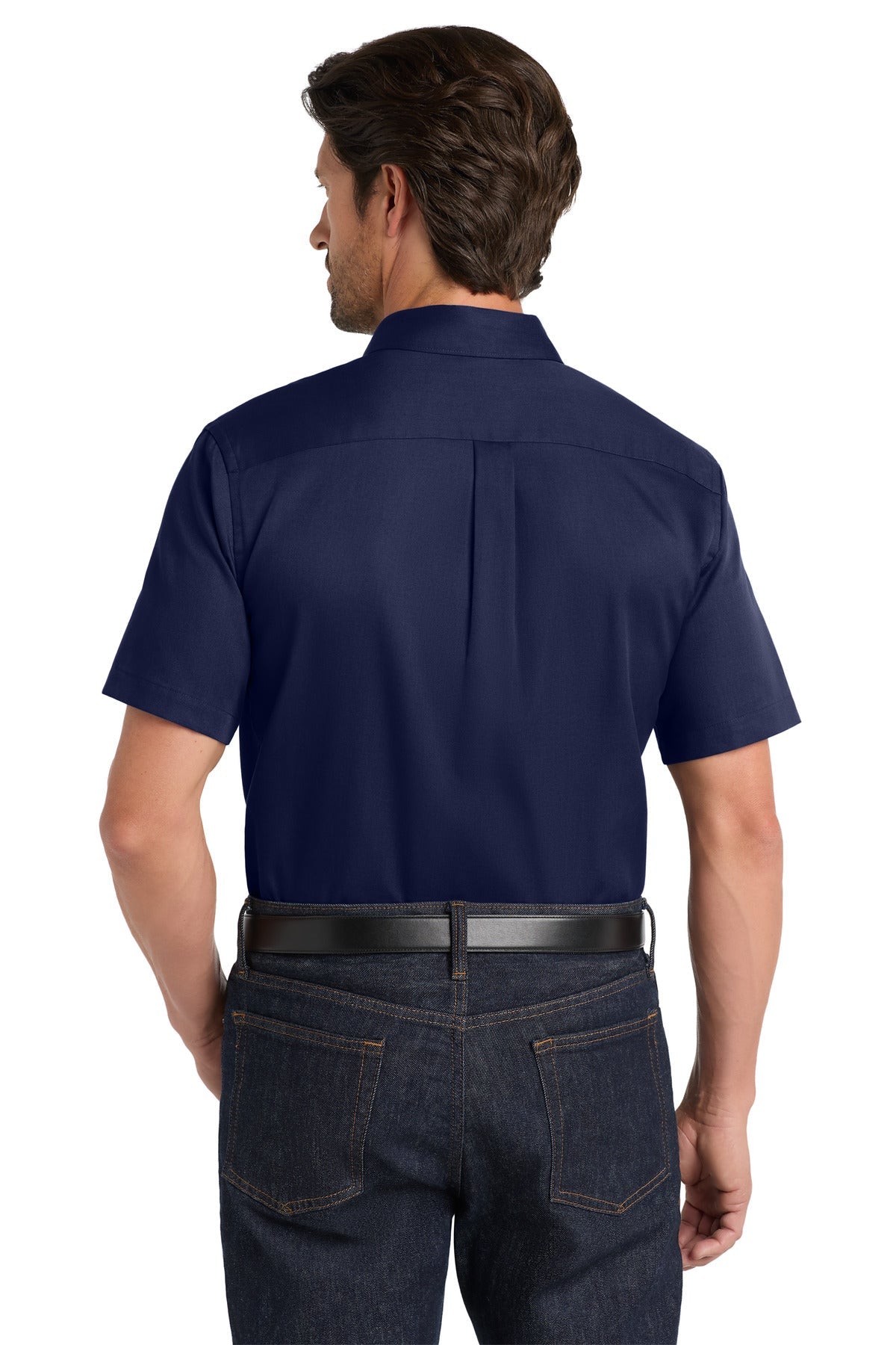 TrueNavy Port Authority Short Sleeve SuperPro React Twill Shirt. W809