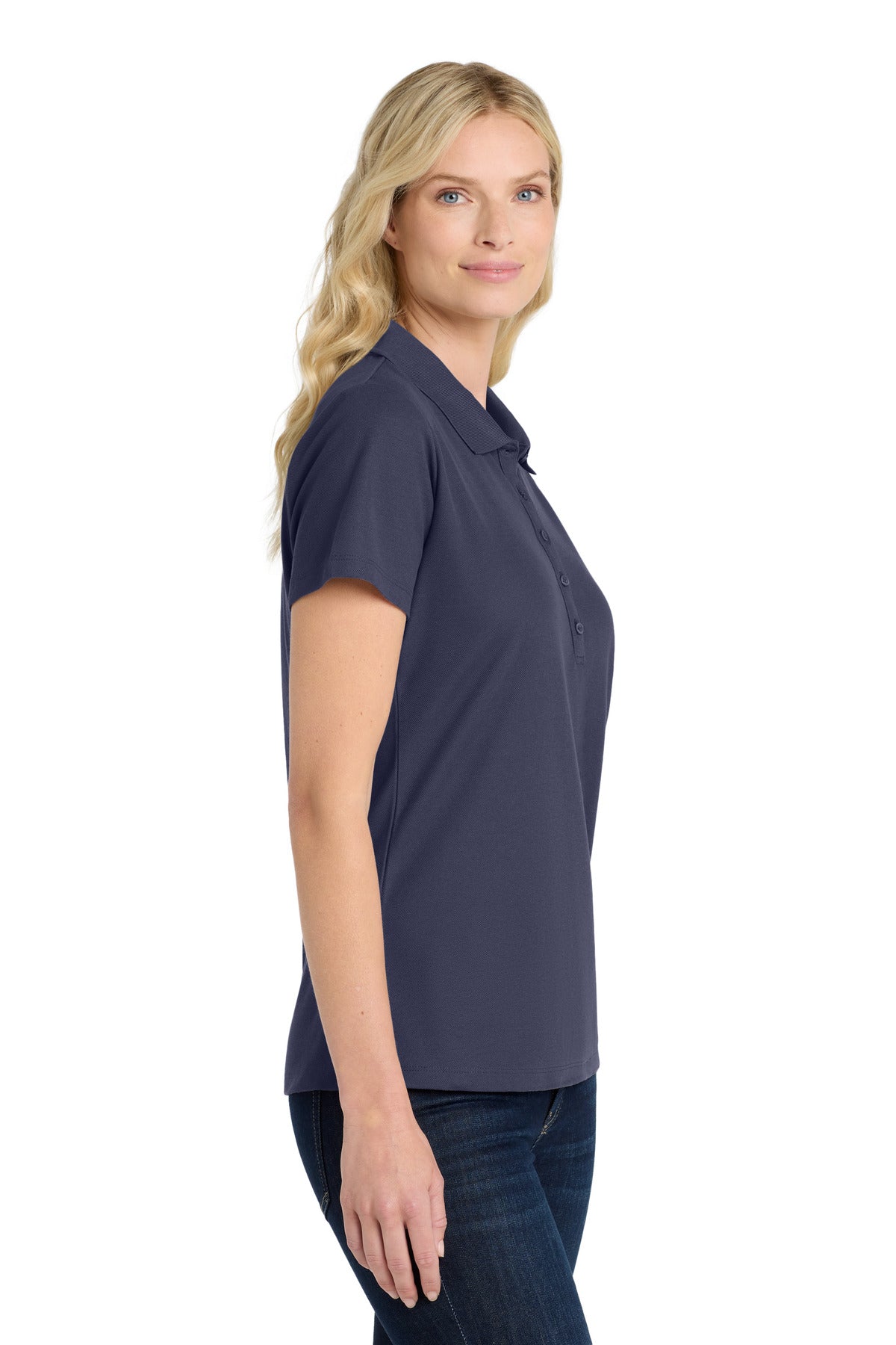 TrueNavy Port Authority Women's SuperPro React Polo. LK810