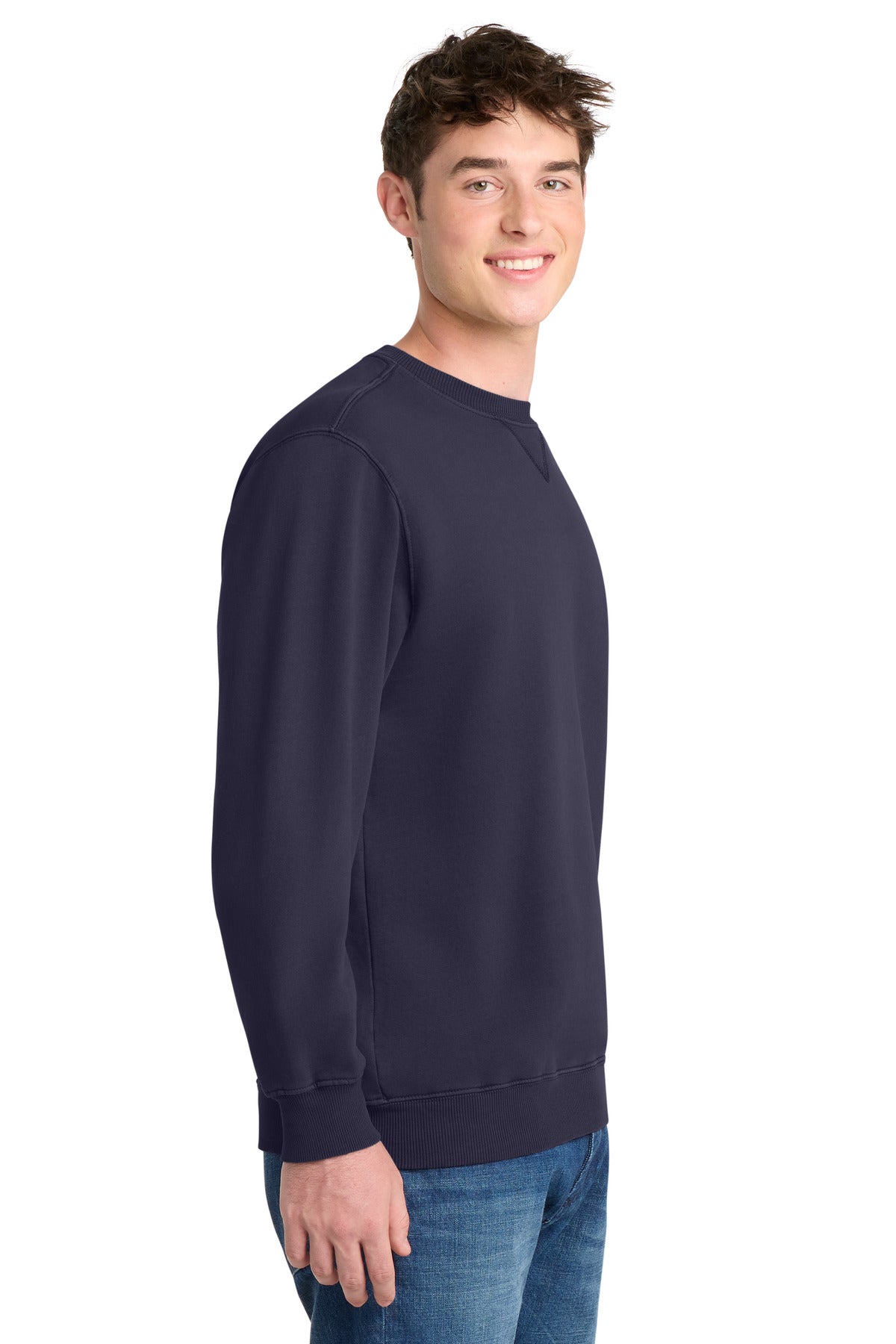 TrueNavy Port & Co Beach Wash Garment-Dyed Crewneck Sweatshirt PC098