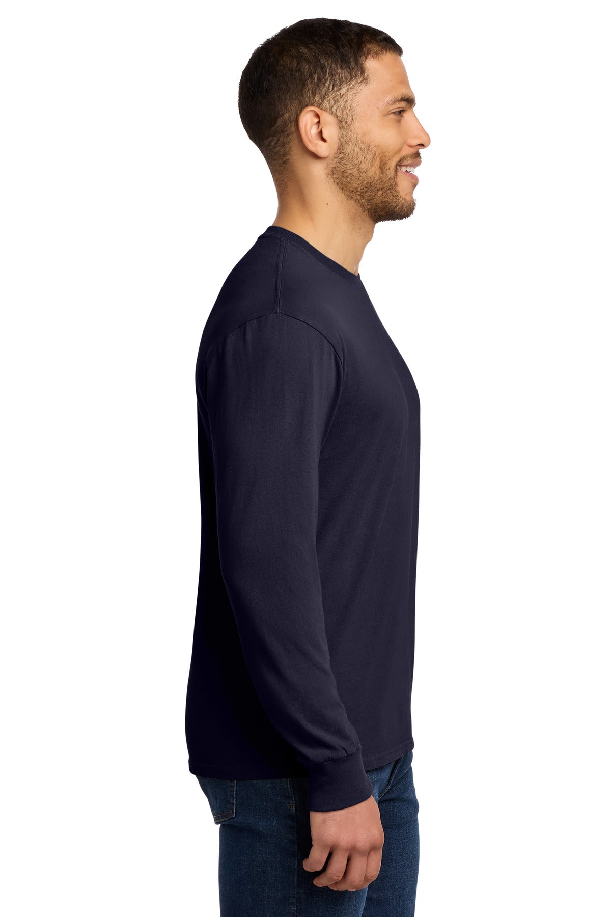 TrueNavy Port & Co Beach Wash Garment-Dyed Long Sleeve Tee PC099LS