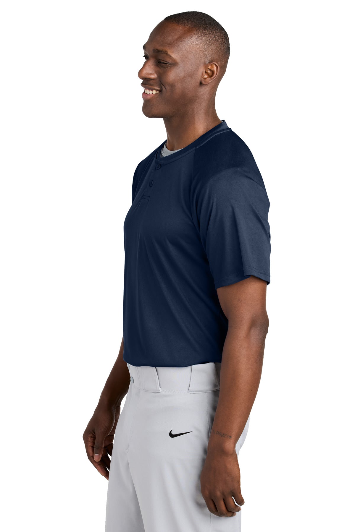 TrueNavy Sport-Tek PosiCharge Competitor 2-Button Henley ST359