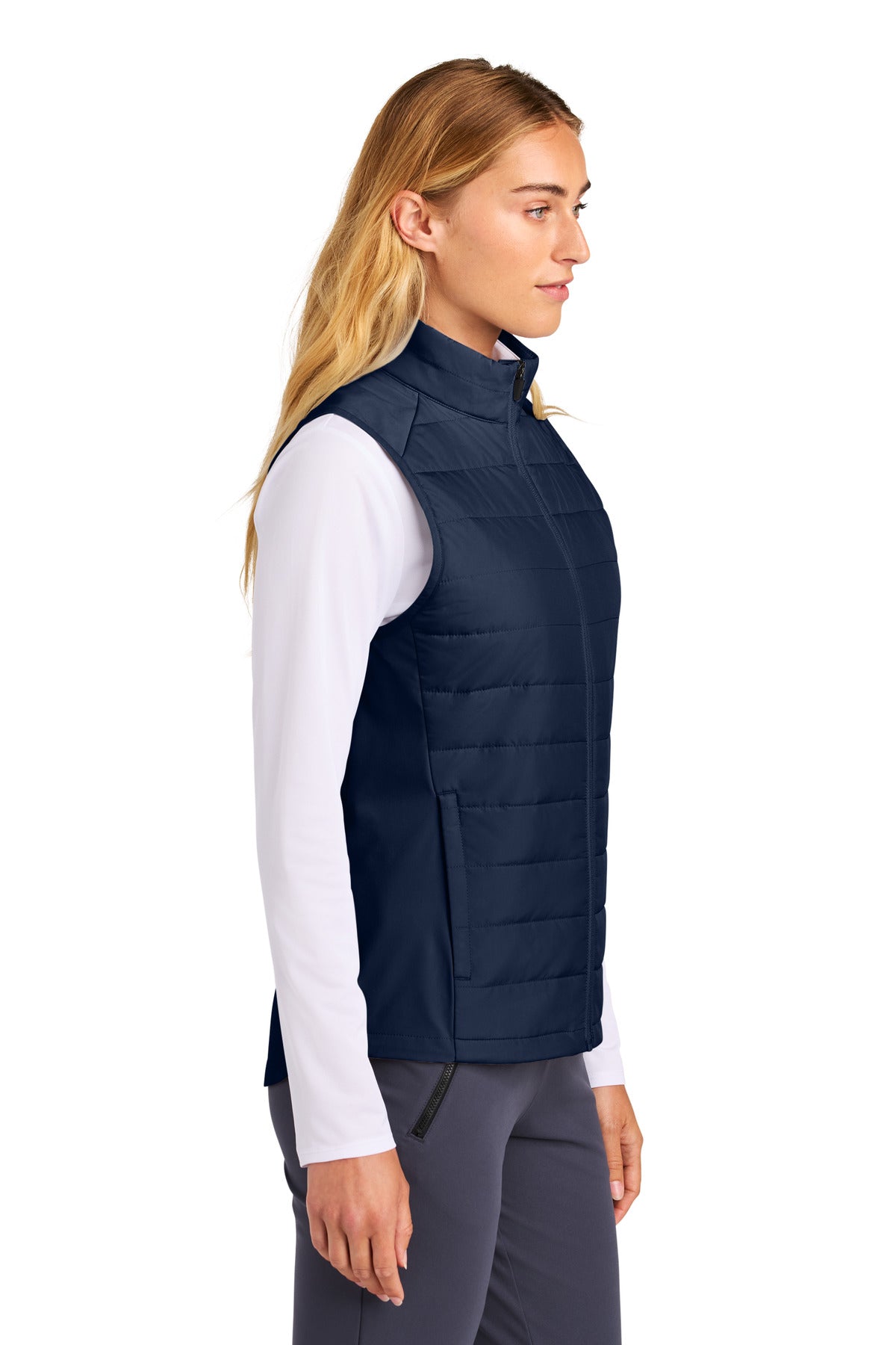 TrueNavy Sport-Tek Women's Teknical Hybrid Vest LST941
