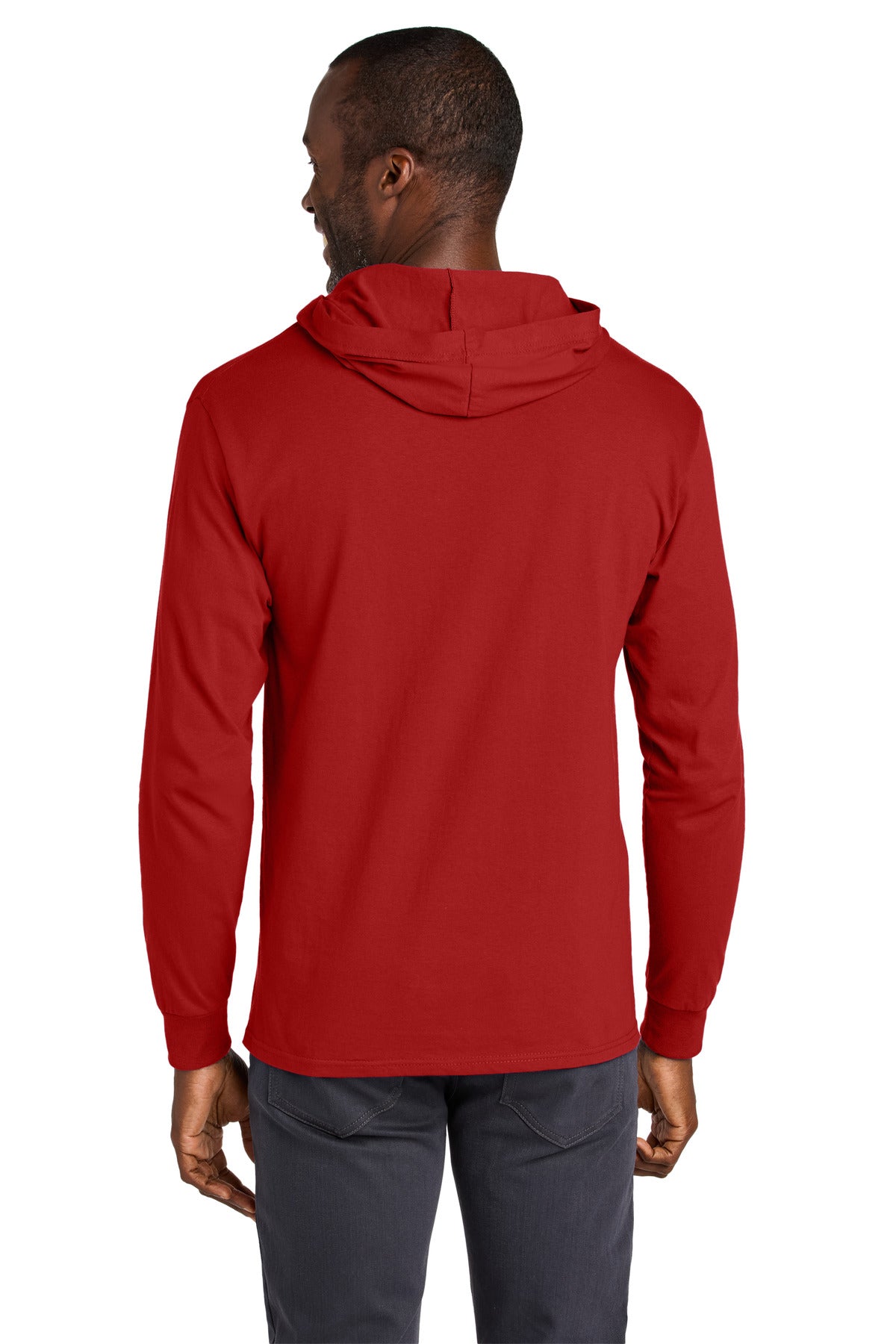 TrueRed Jerzees Classics Unisex Cotton Long Sleeve Hooded T-Shirt 363LH