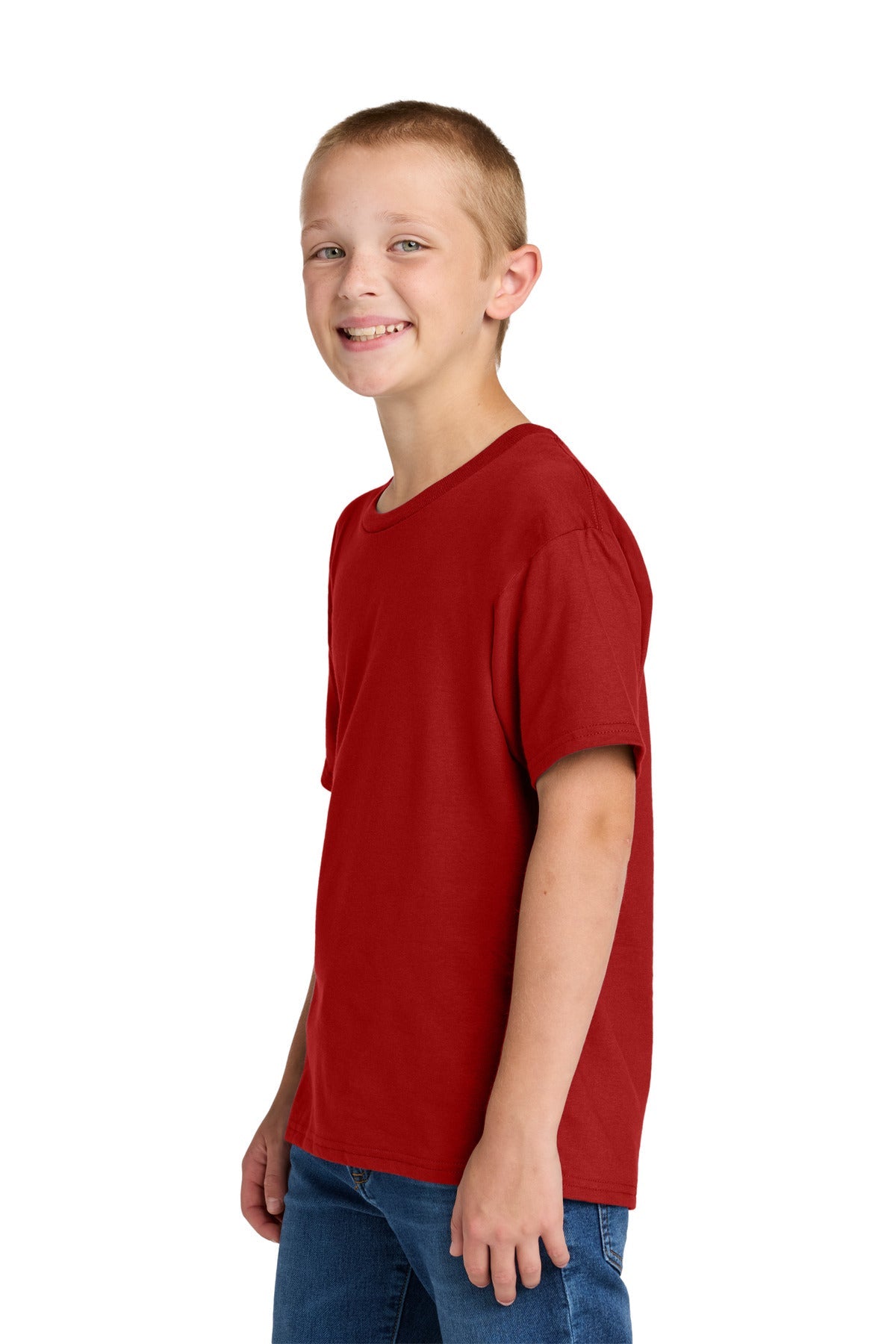 TrueRed Jerzees Ultimate Youth Ring Spun T-Shirt IC46B