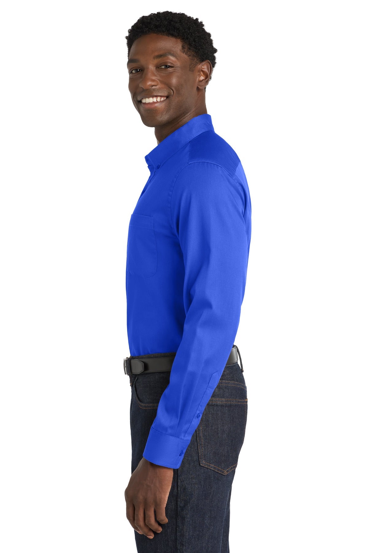 TrueRoyal Port Authority Long Sleeve SuperPro React Twill Shirt. W808