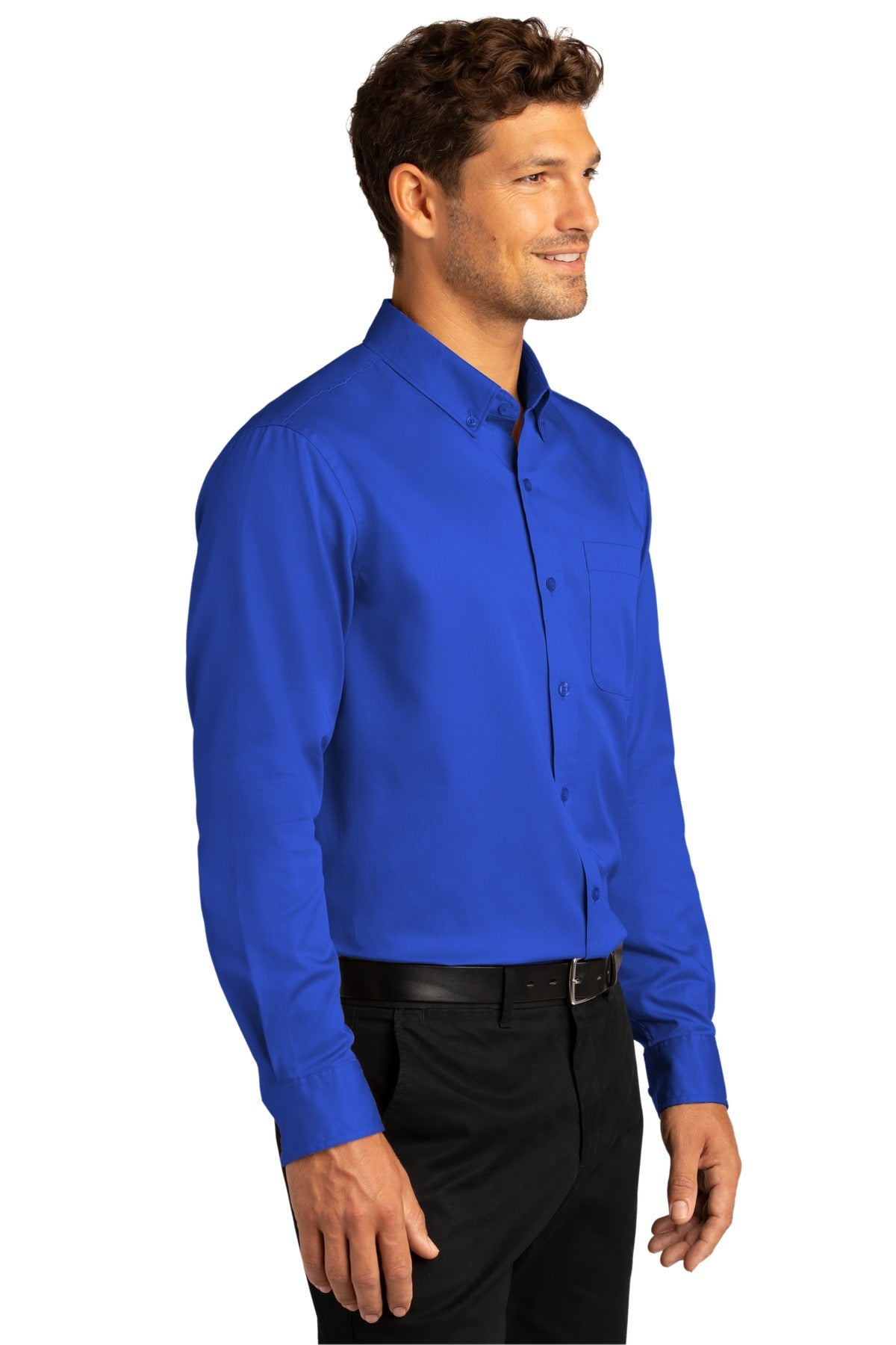 TrueRoyal Port Authority Long Sleeve SuperPro React Twill Shirt. W808