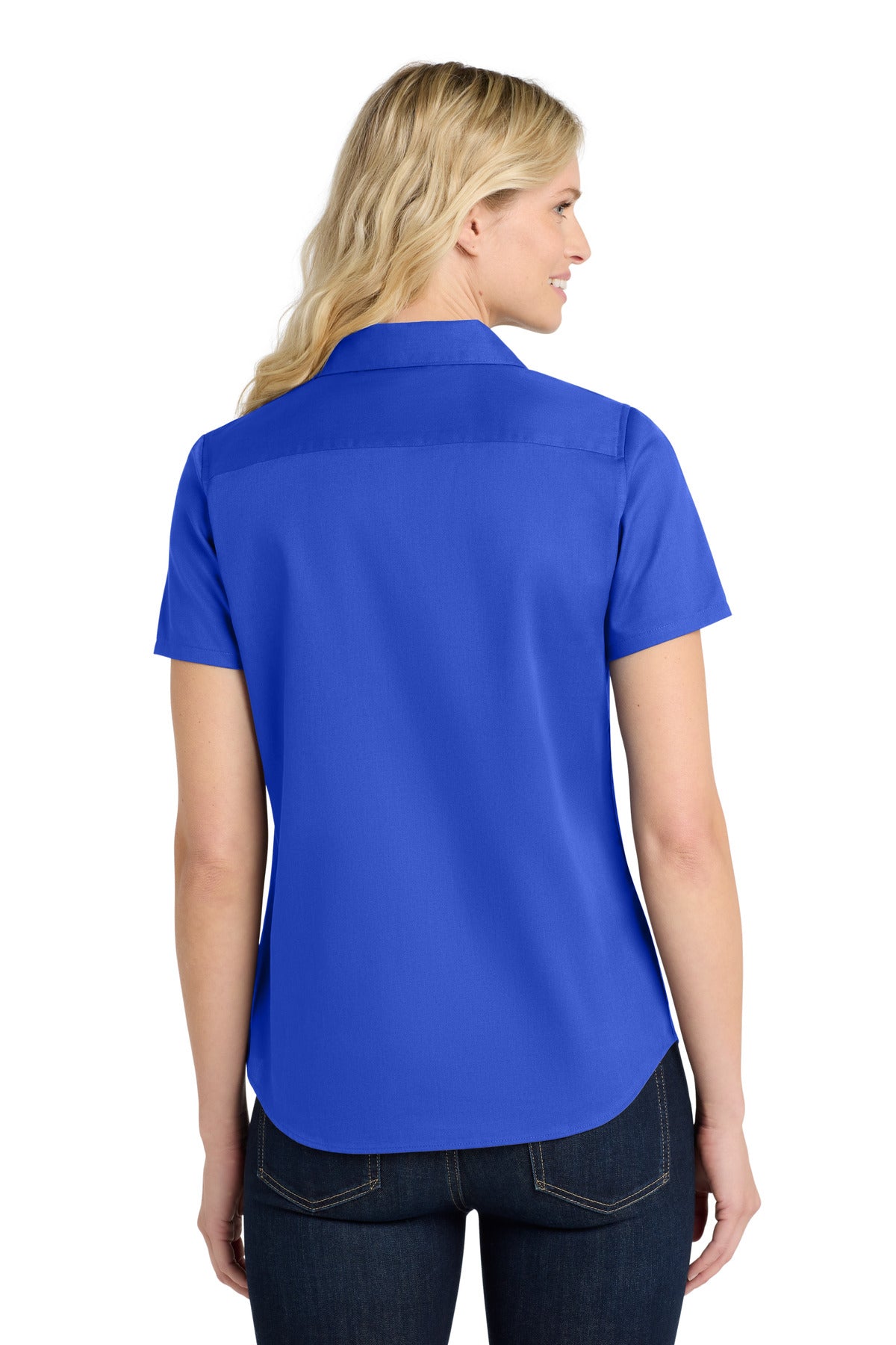 TrueRoyal Port Authority Women's Short Sleeve SuperPro React Twill Shirt. LW809