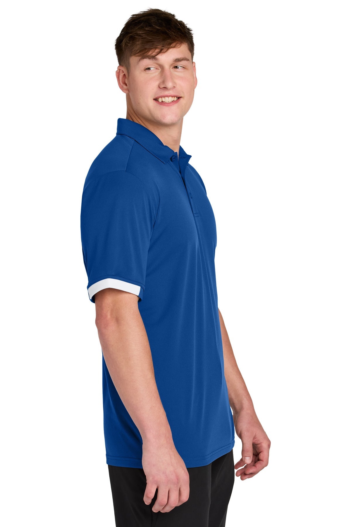 TRy/White Sport-Tek Club Colorblock Polo ST444