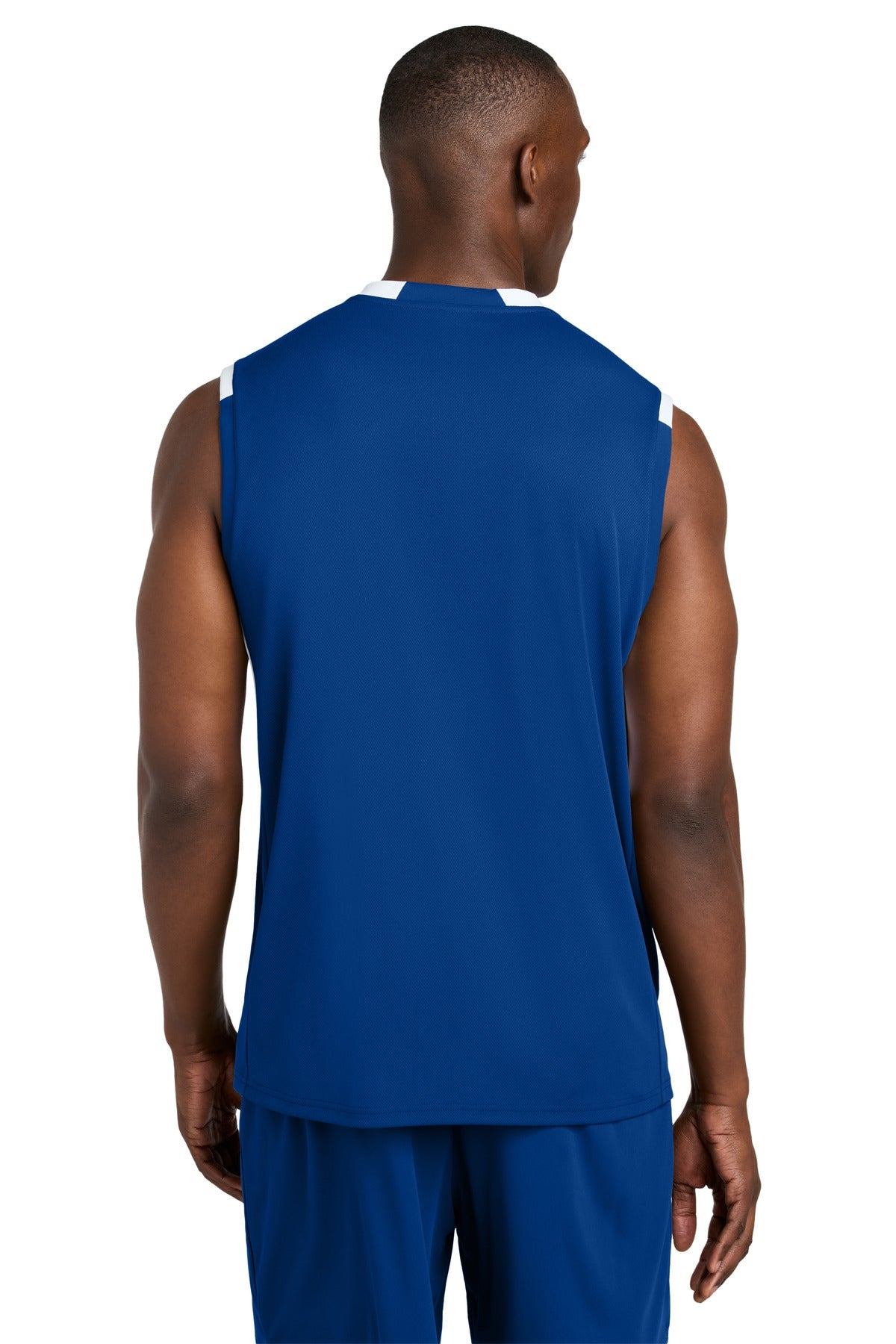 TRy/White Sport-Tek Club Sleeveless V-Neck ST441