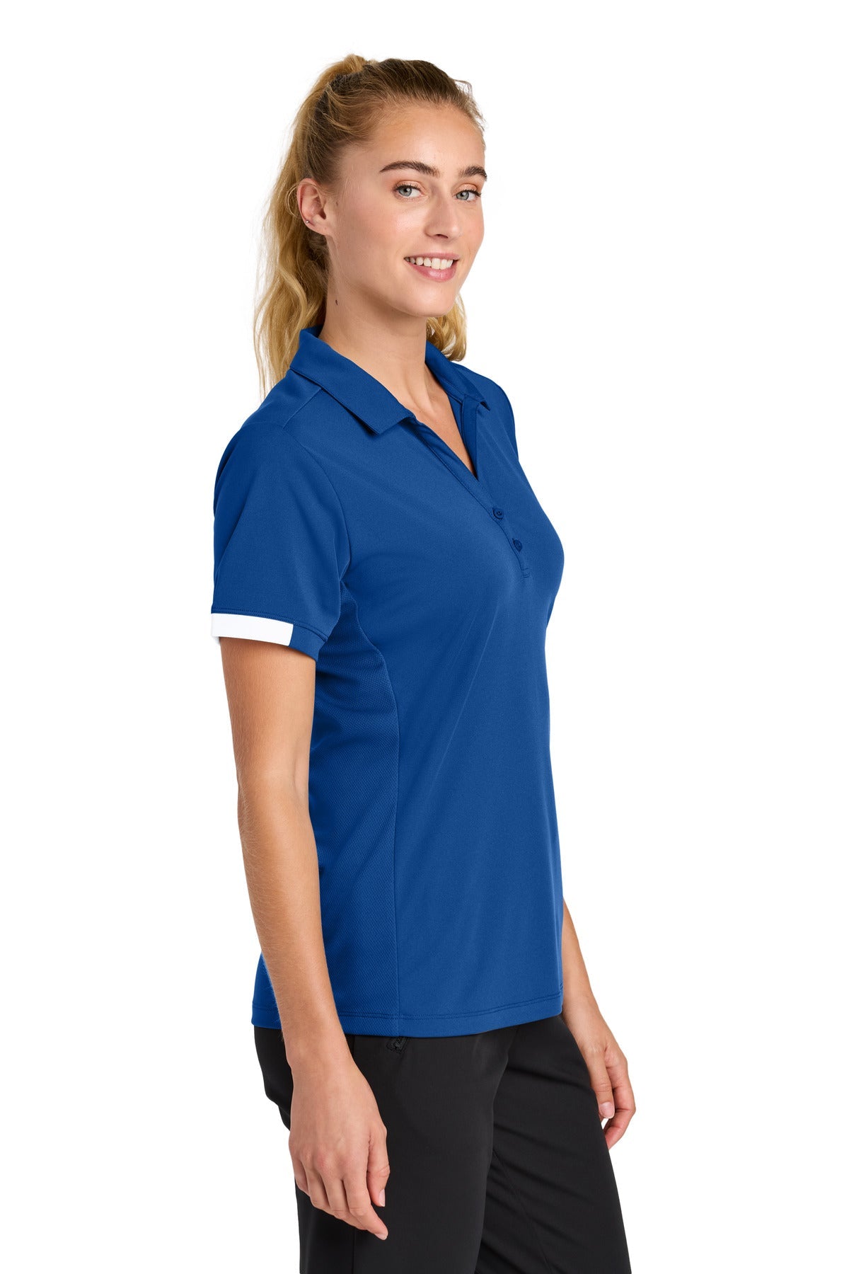 TRy/White Sport-Tek Women's Club Colorblock Polo LST444