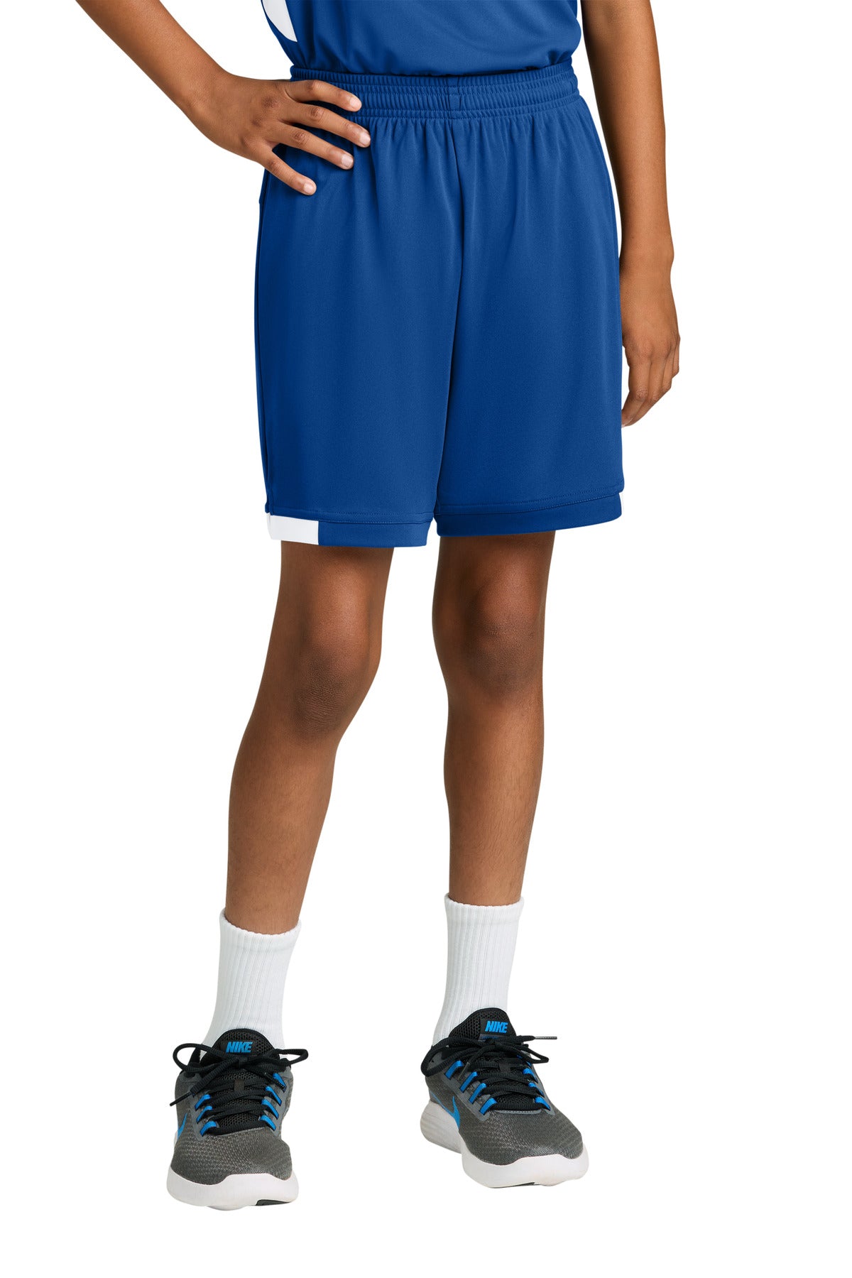TRy/White Sport-Tek Youth Club 5" Short YST4420