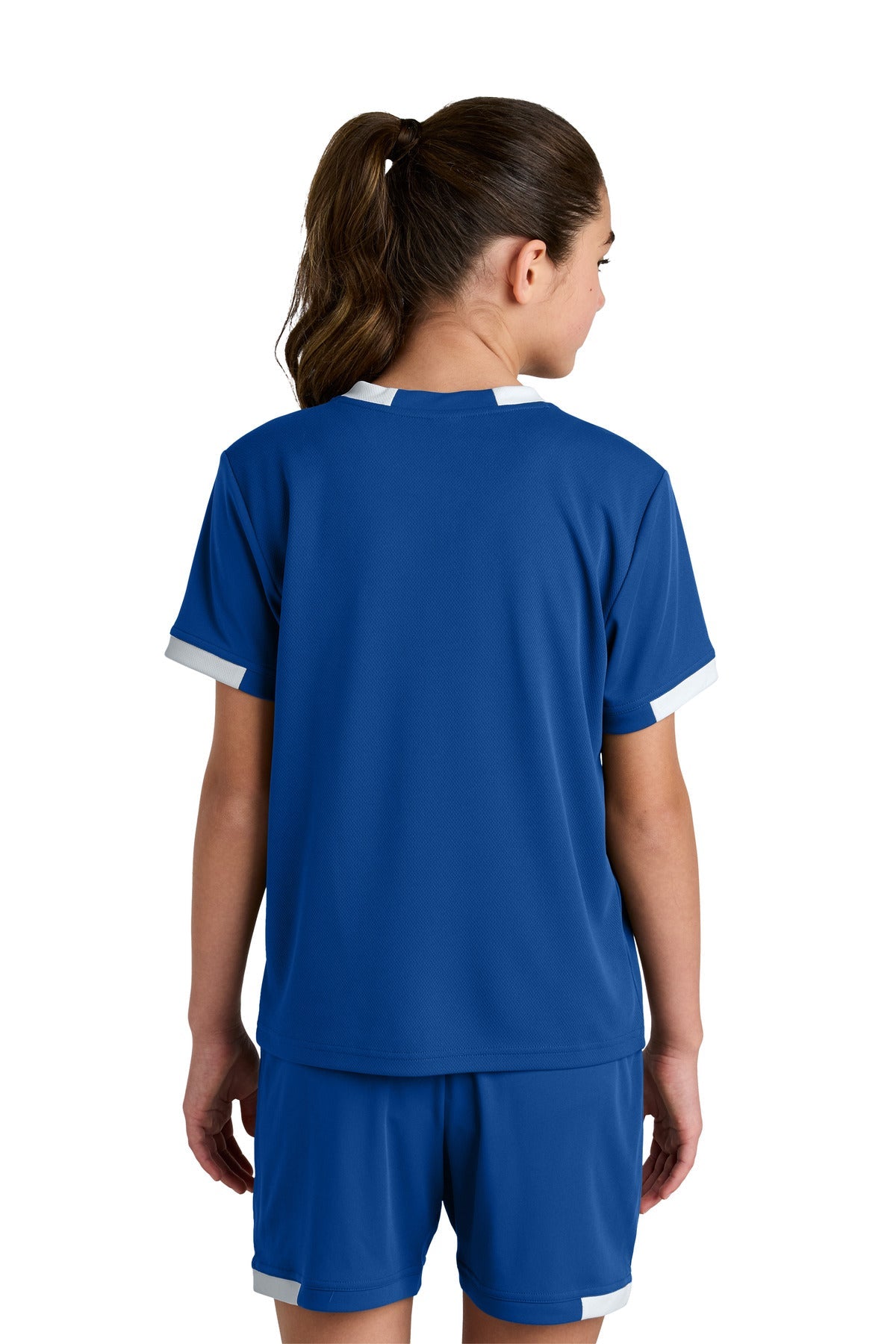TRy/White Sport-Tek Youth Club Short Sleeve Crew YST440
