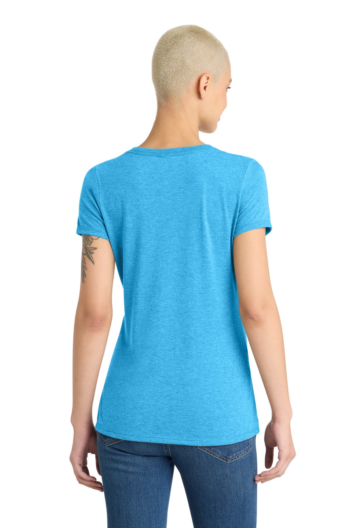 Turquoise Frst District Women's Perfect Tri V-Neck Tee. DM1350L