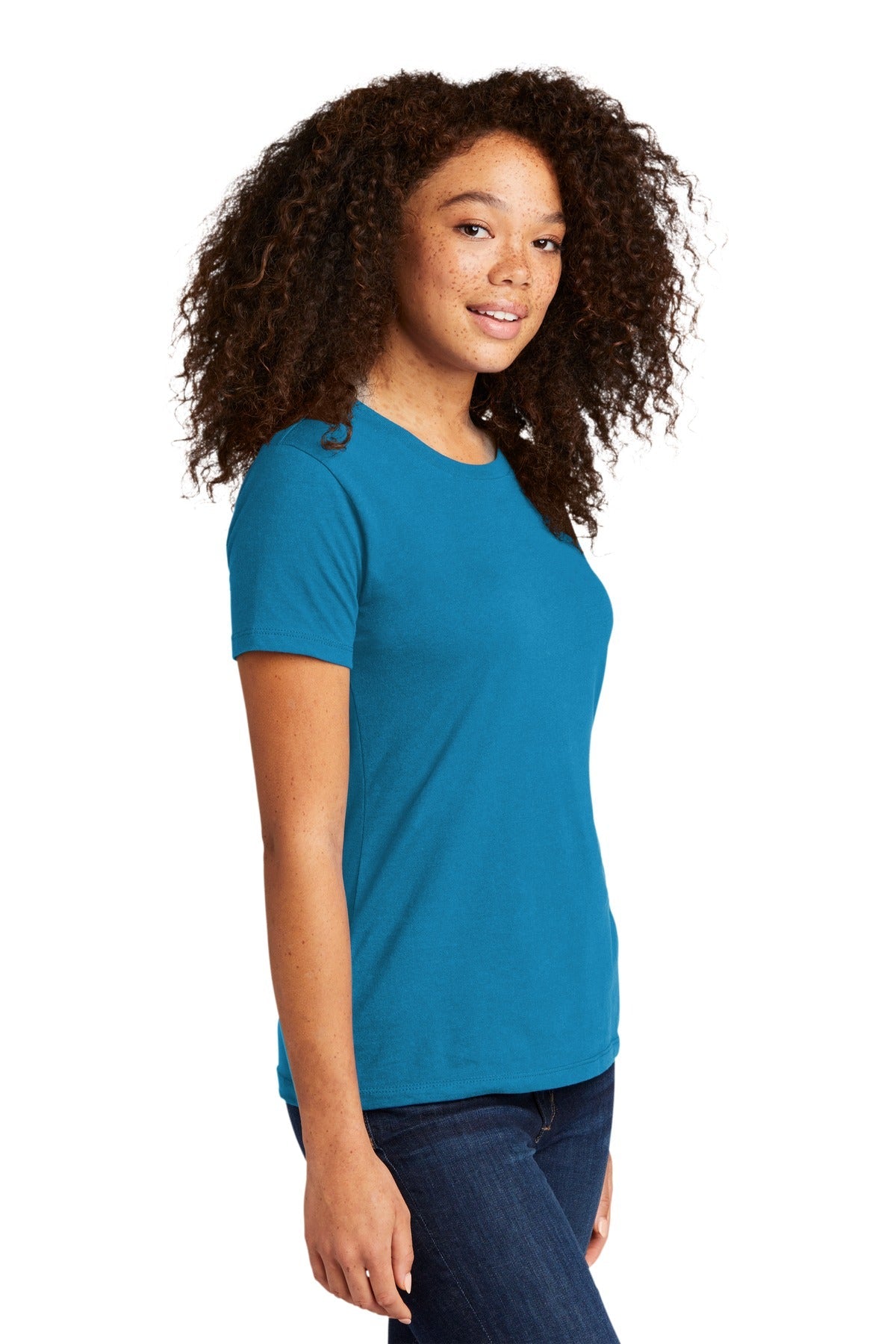 Turquoise Next Level Apparel Women's Cotton Tee. NL3900