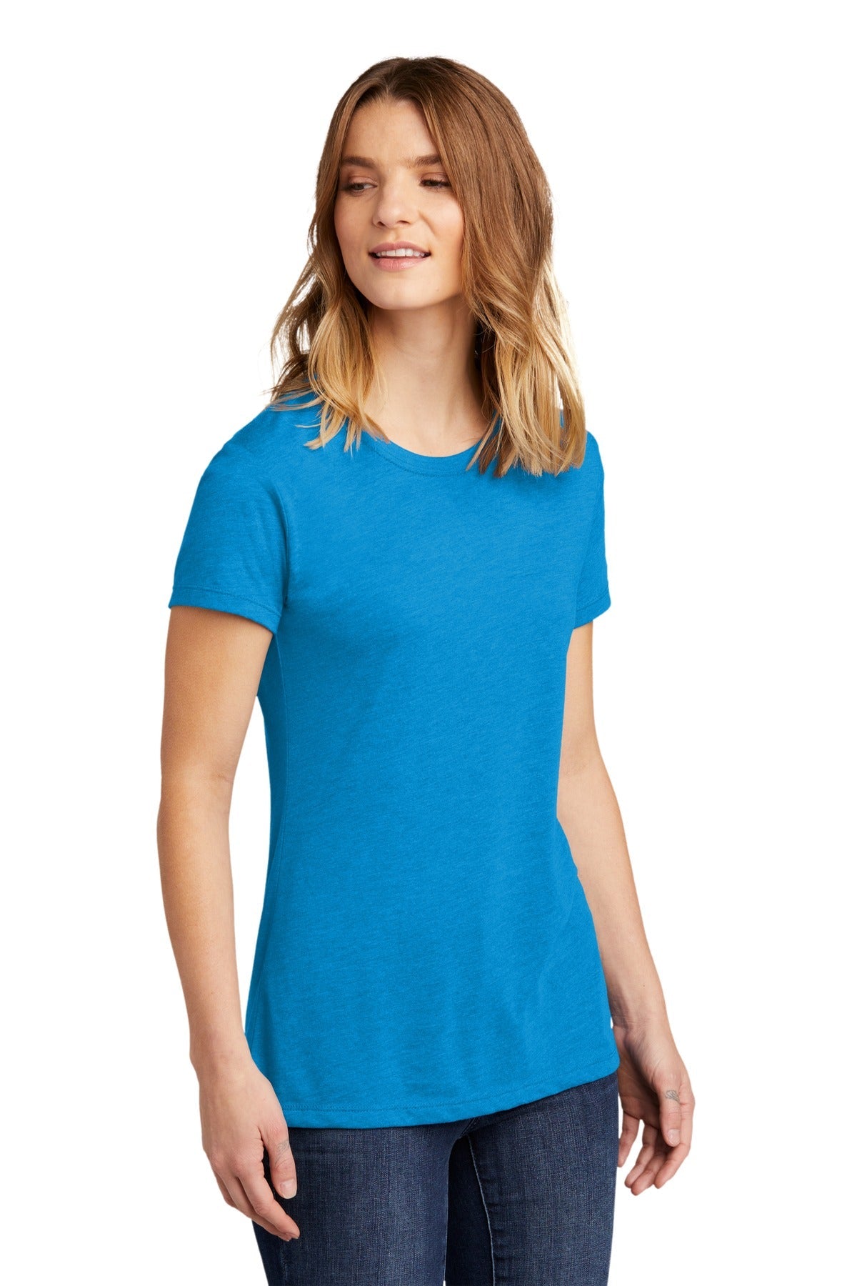 Turquoise Next Level Apparel Women's CVC Tee. NL6610