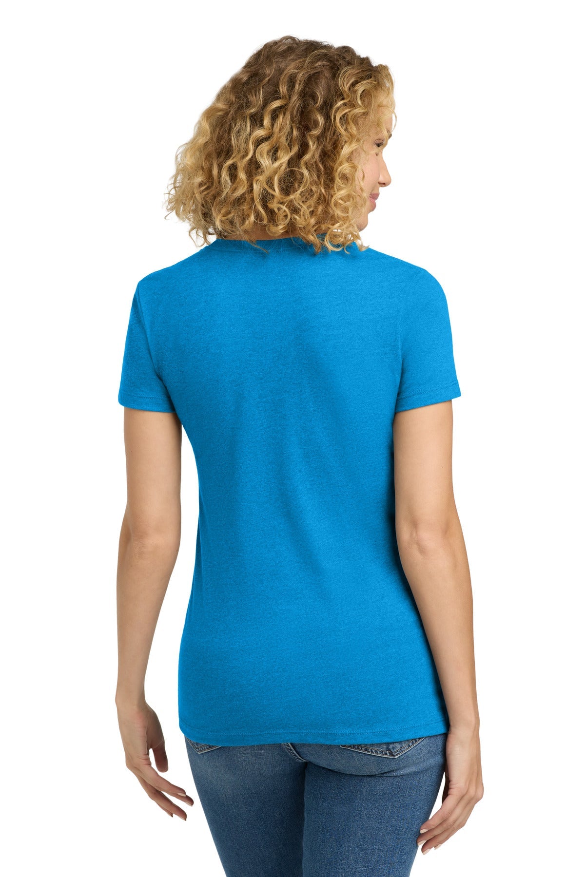 Turquoise Next Level Apparel Women's CVC Tee. NL6610