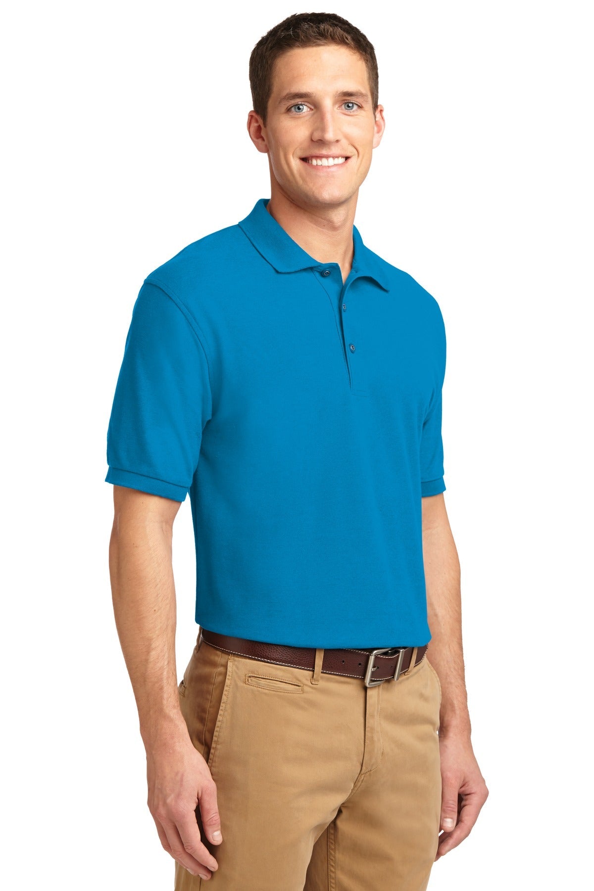 Turquoise Port Authority Extended Size Silk Touch Polo K500ES