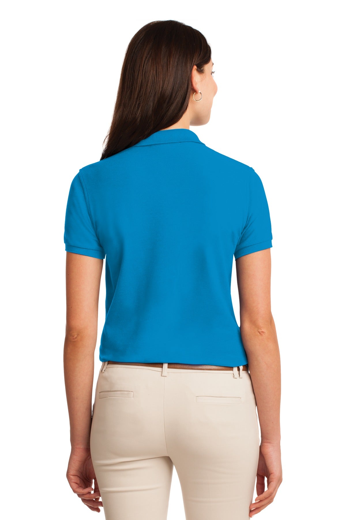 Turquoise Port Authority Women's Silk Touch Polo. L500