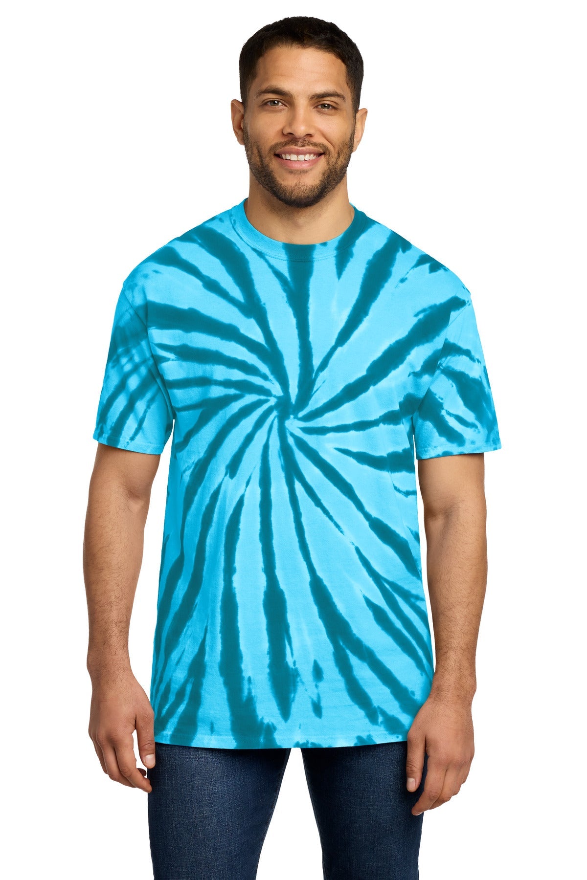 Turquoise Port & Co Tie-Dye Tee. PC147