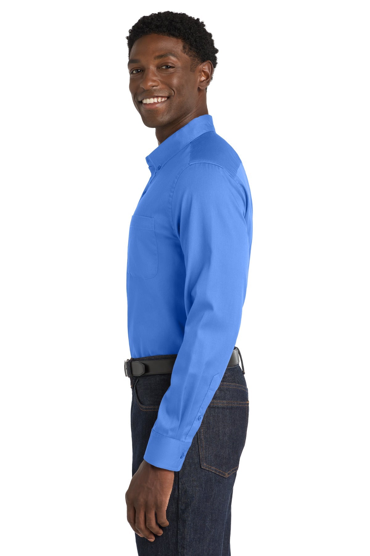 UltramrnBl Port Authority Long Sleeve SuperPro React Twill Shirt. W808