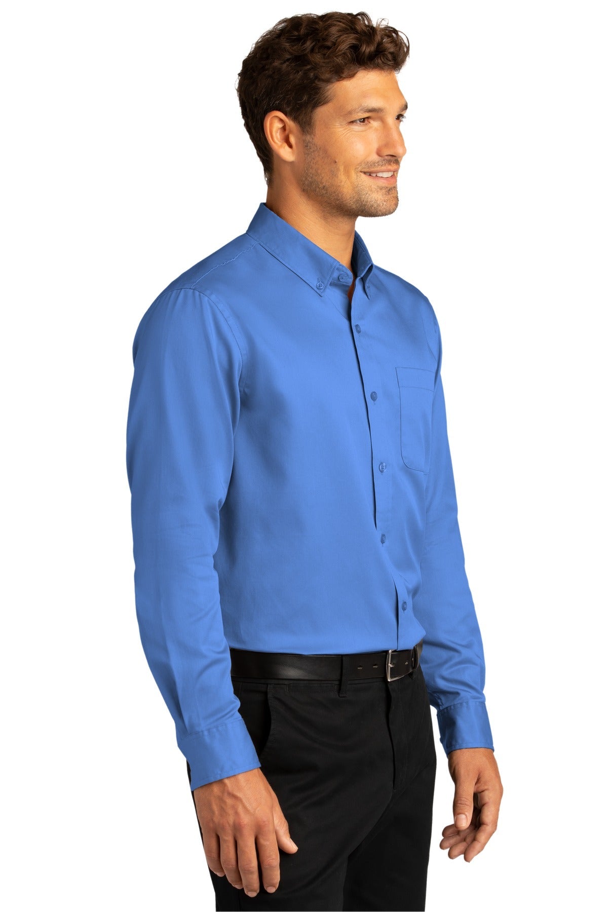 UltramrnBl Port Authority Long Sleeve SuperPro React Twill Shirt. W808