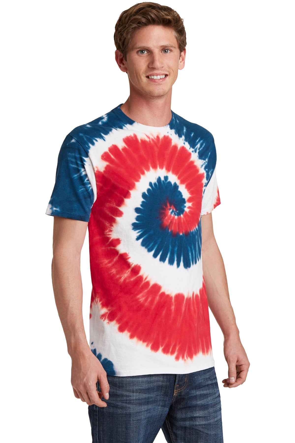 USA RAINBOW Port & Co Tie-Dye Tee. PC147