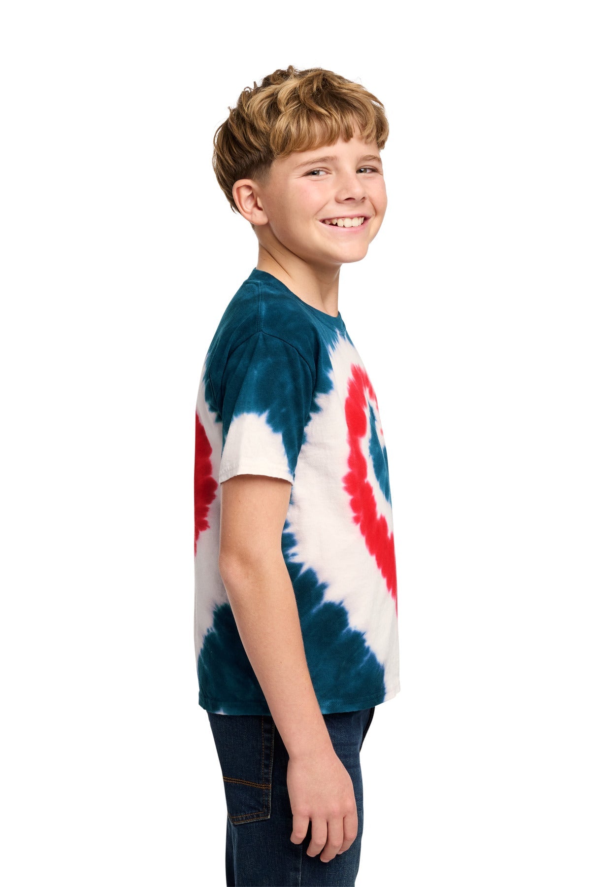 USA Rainbow Port & Co Youth Tie-Dye Tee. PC147Y