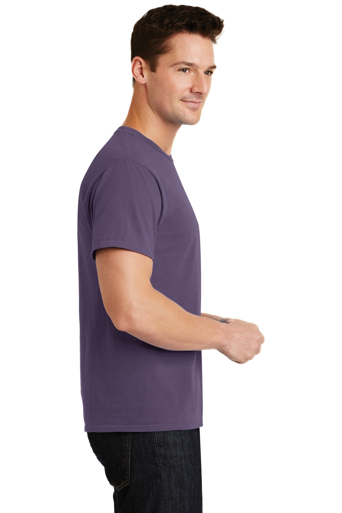 Vintage Plum Port & Co Beach Wash Garment-Dyed Tee. PC099