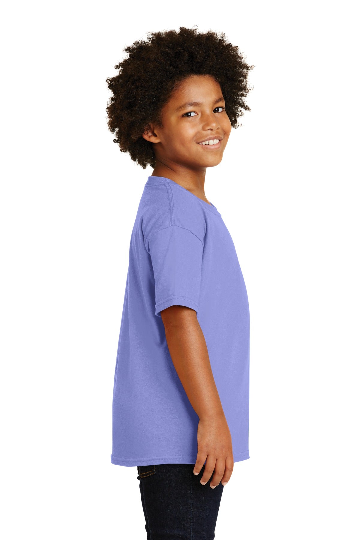 Violet Gildan - Youth Heavy Cotton 100% Cotton T-Shirt. 5000B