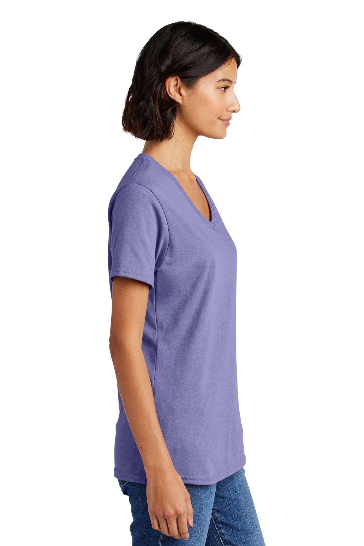 Violet Port & Co Women's Core Cotton V-Neck Tee. LPC54V