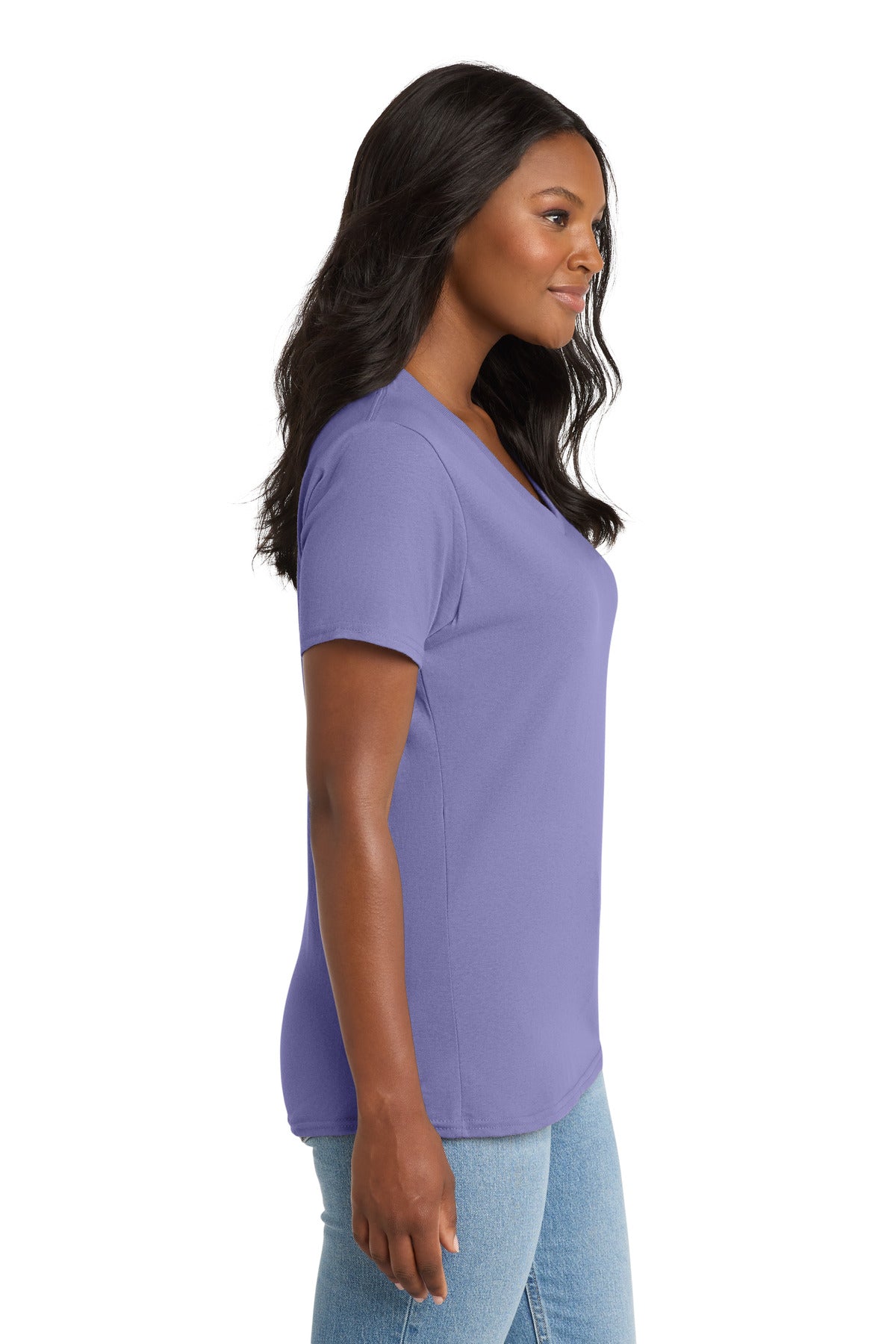Violet Port & Co Women's Core Cotton V-Neck Tee. LPC54V