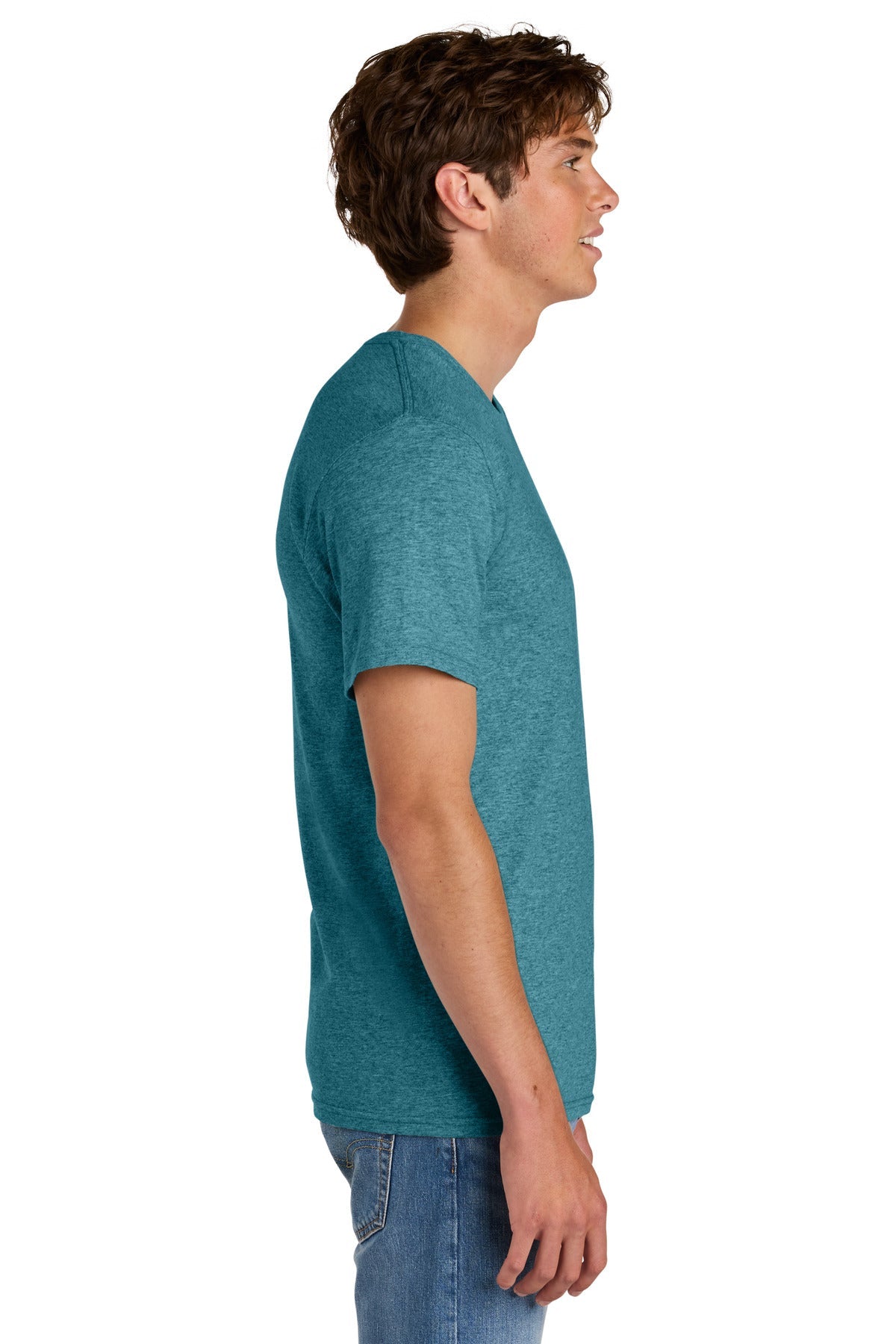 VivdTealHr Port & Co Easy Cotton Tee PC43