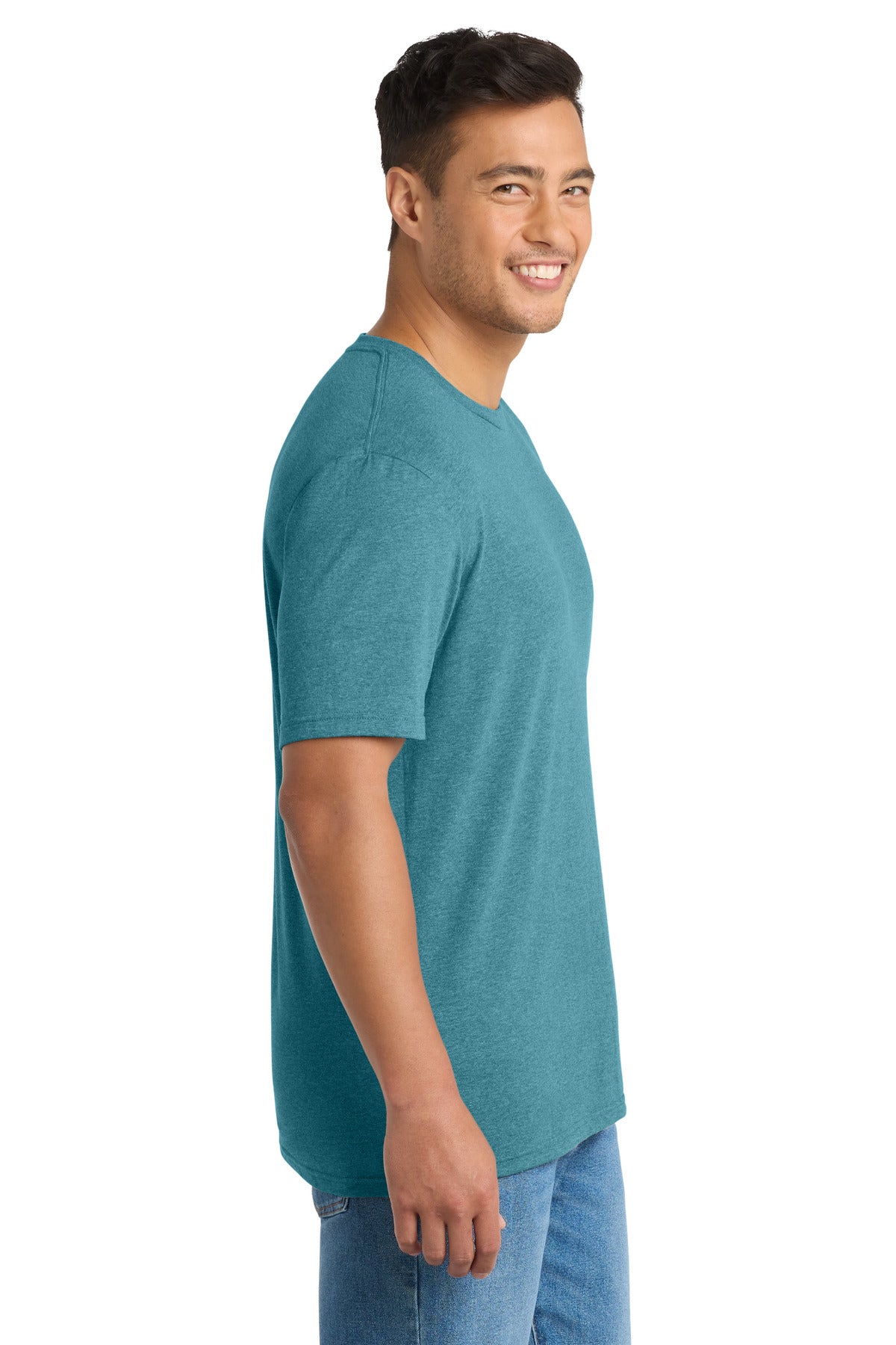 VivdTealHr Port & Co Tri-Blend Tee. PC330