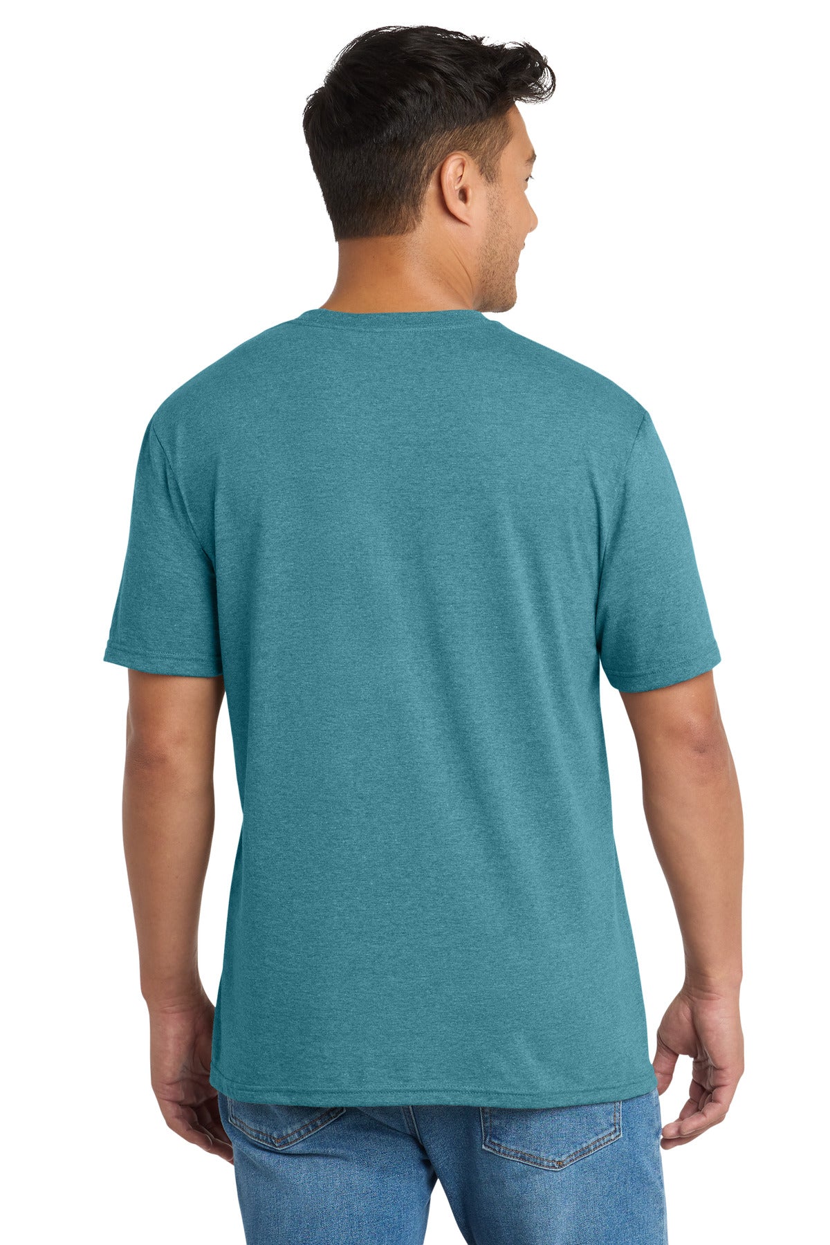 VivdTealHr Port & Co Tri-Blend Tee. PC330