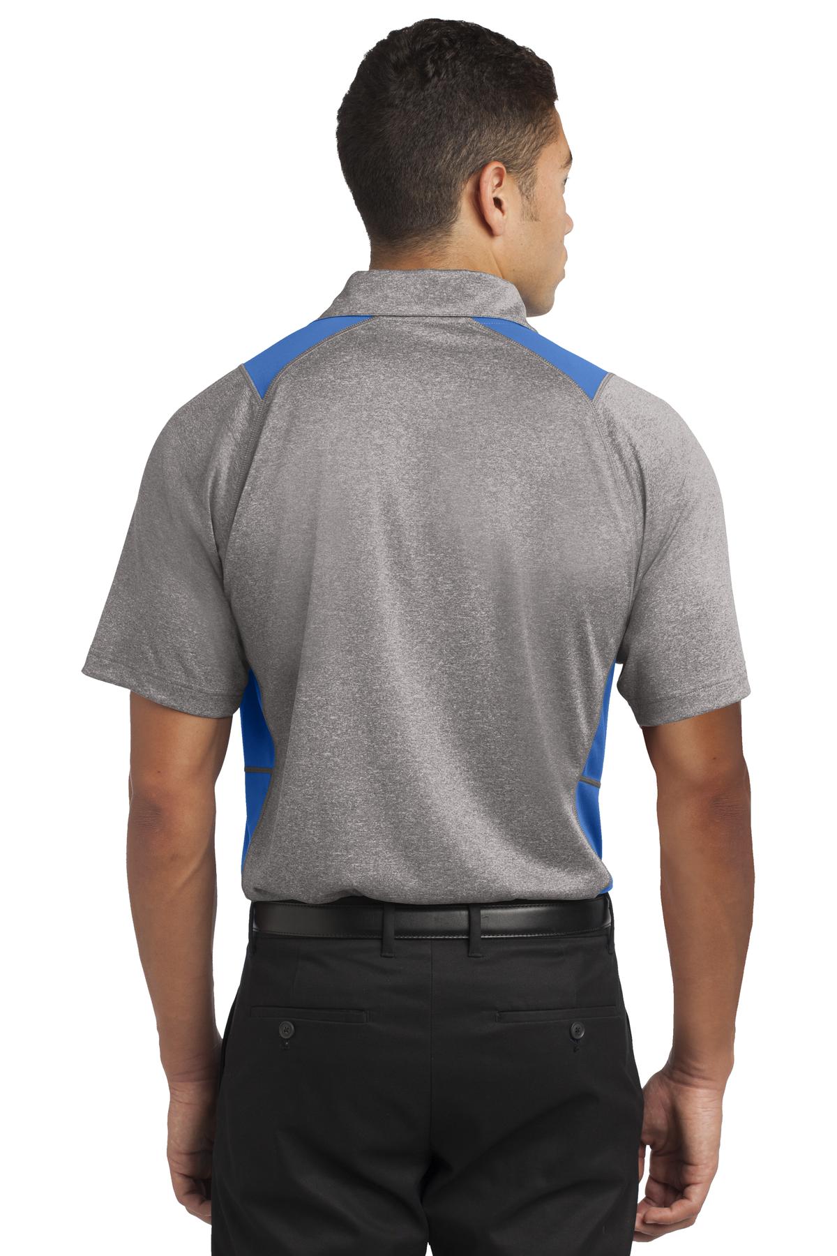 Vnt He/Car Blu Sport-Tek Heather Colorblock Contender Polo. ST665