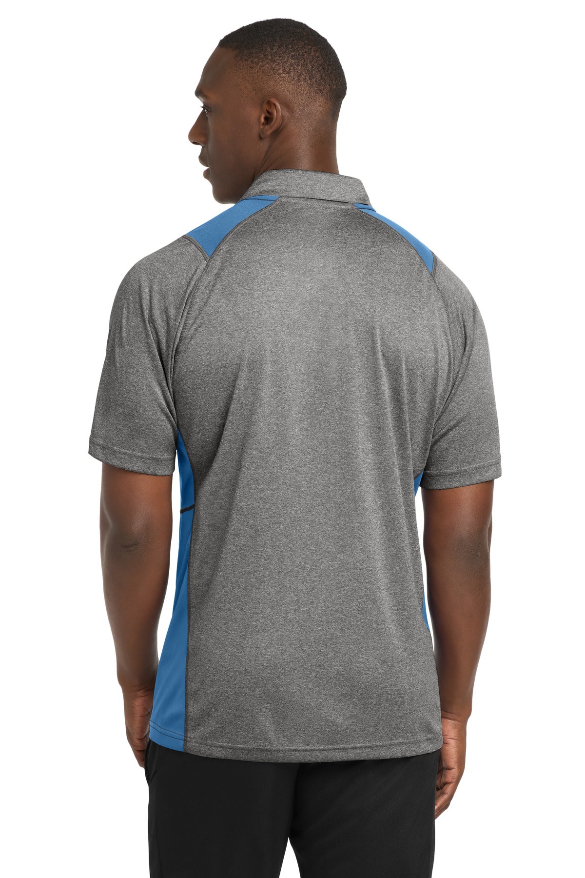 Vnt He/Car Blu Sport-Tek Heather Colorblock Contender Polo. ST665