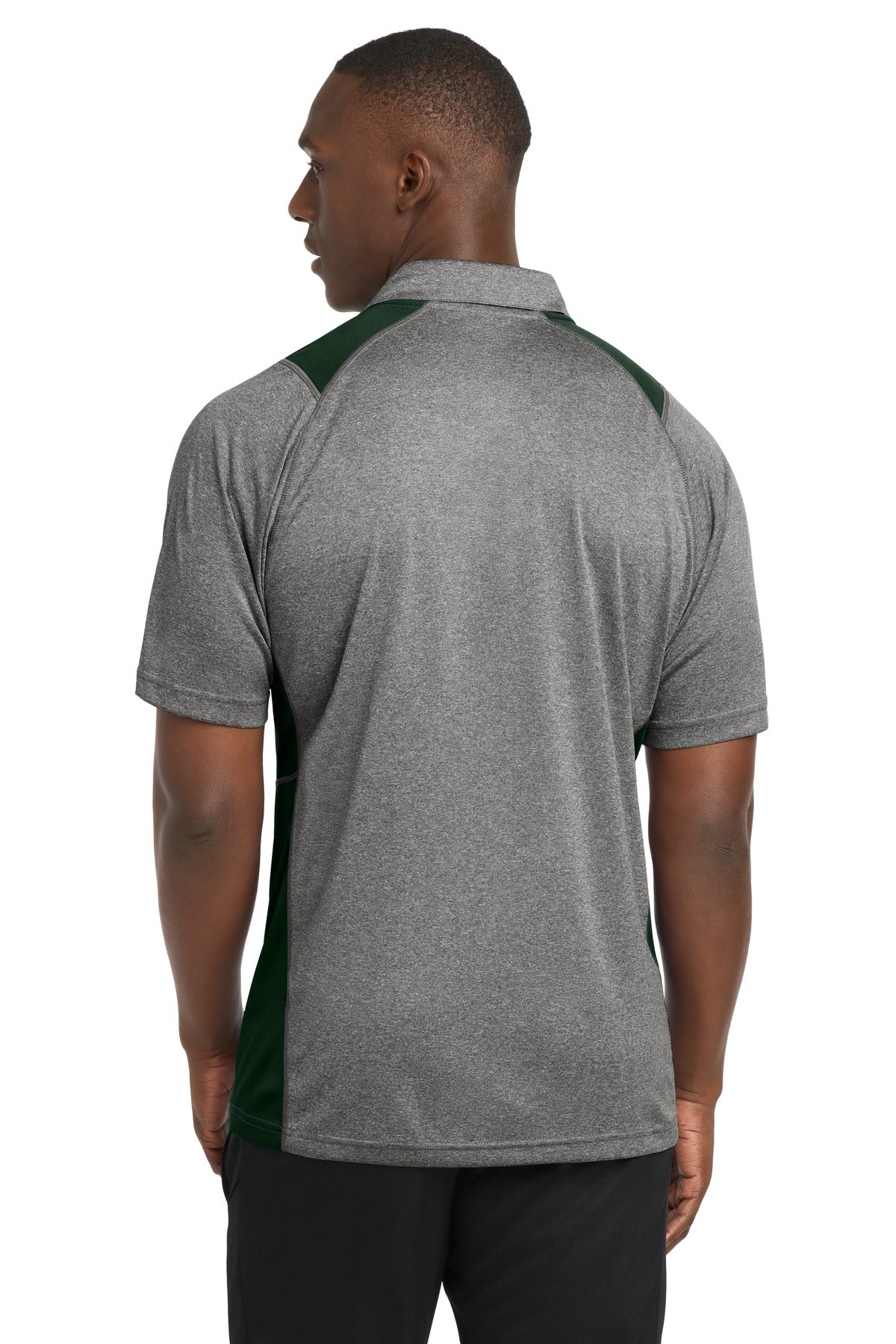 Vnt He/For Grn Sport-Tek Heather Colorblock Contender Polo. ST665