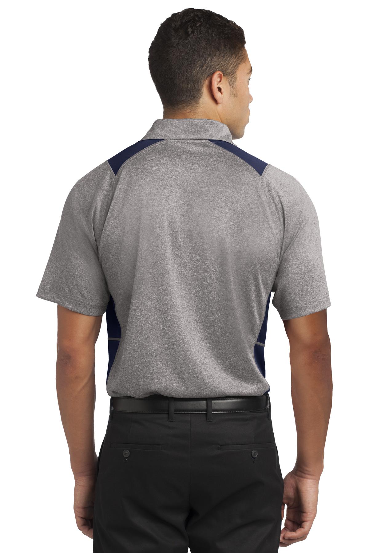 Vnt He/Tr Navy Sport-Tek Heather Colorblock Contender Polo. ST665