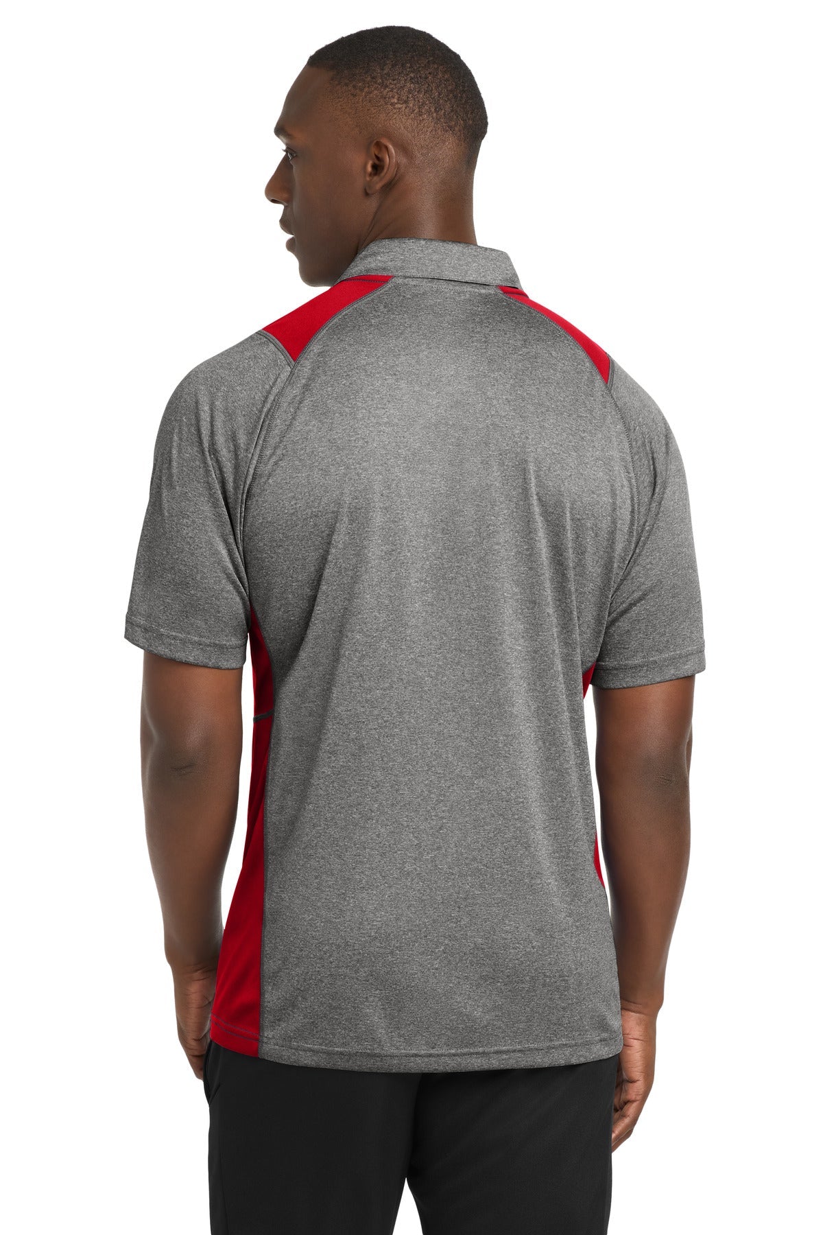 Vnt He/Tr Red Sport-Tek Heather Colorblock Contender Polo. ST665
