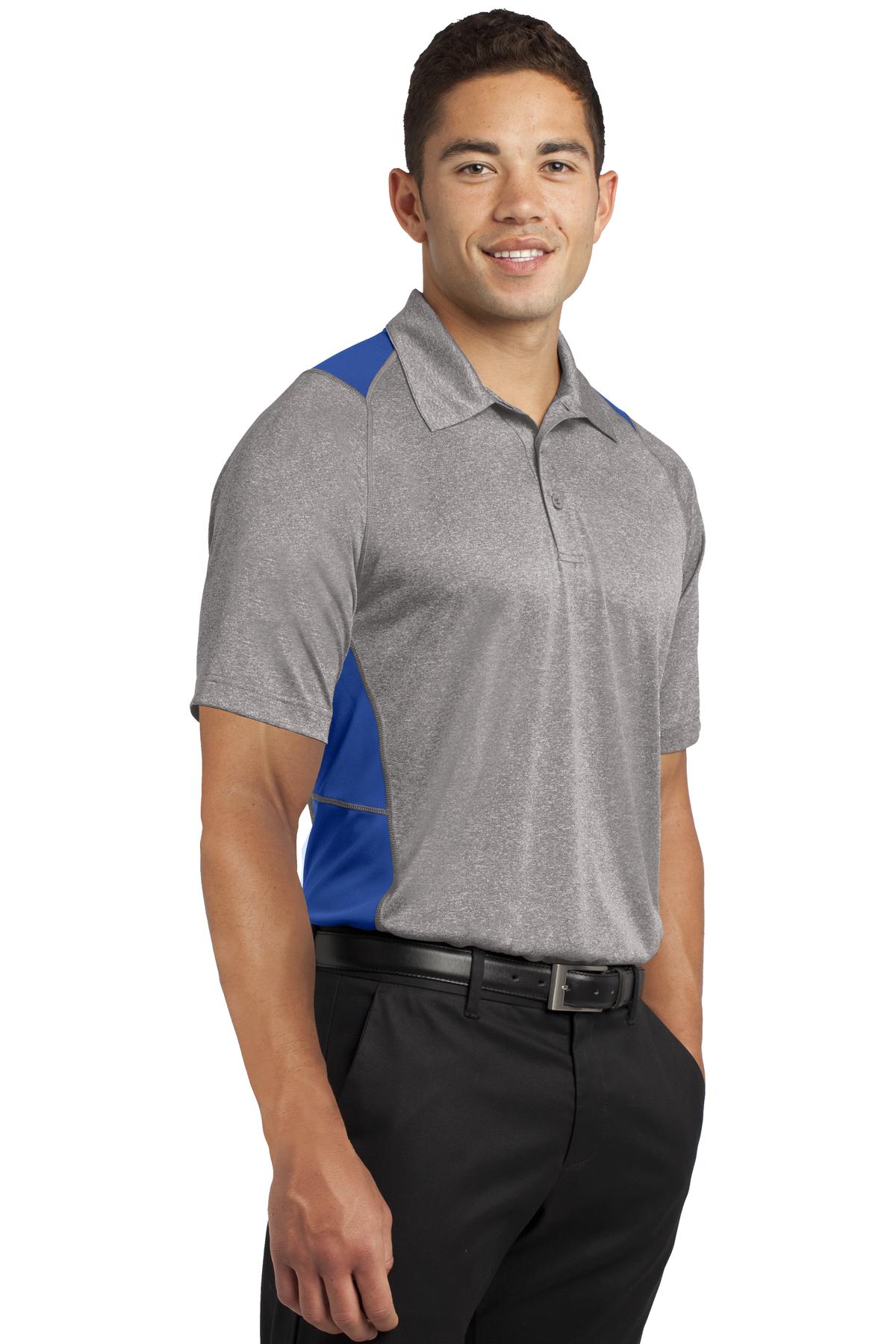 Vnt He/Tr Royl Sport-Tek Heather Colorblock Contender Polo. ST665