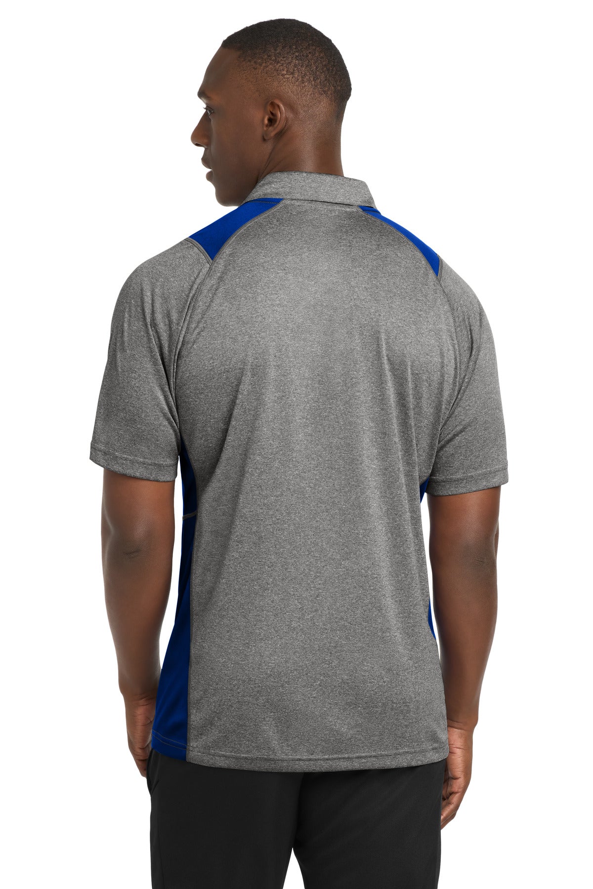 Vnt He/Tr Royl Sport-Tek Heather Colorblock Contender Polo. ST665