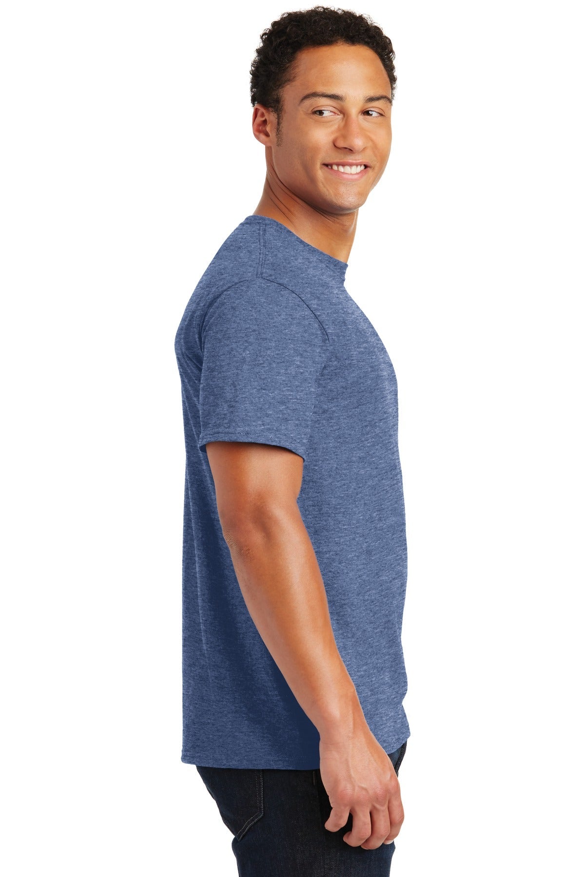 Vntg He Blue Jerzees - Dri-Power 50/50 Cotton/Poly T-Shirt. 29M