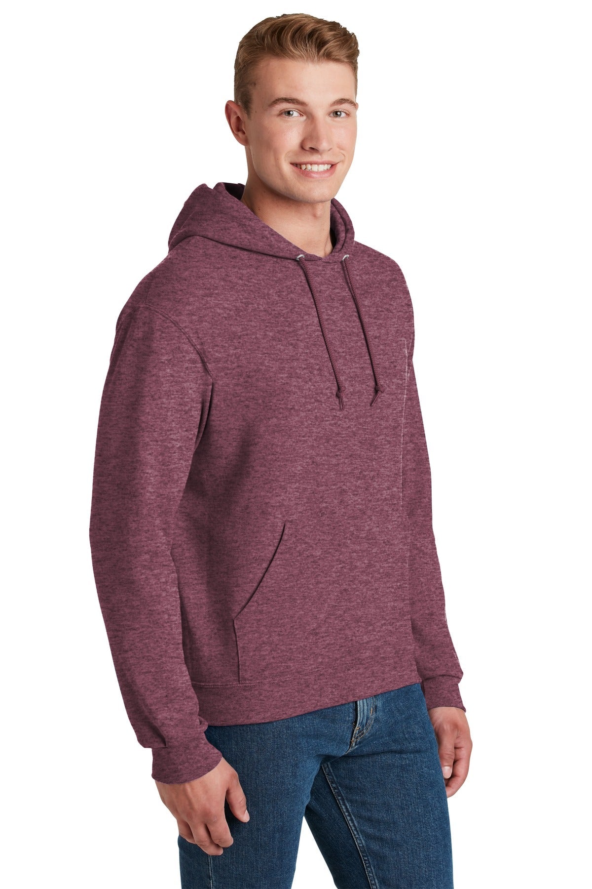 Vntg Hthr Mar Jerzees NuBlend Pullover Hooded Sweatshirt. 996M