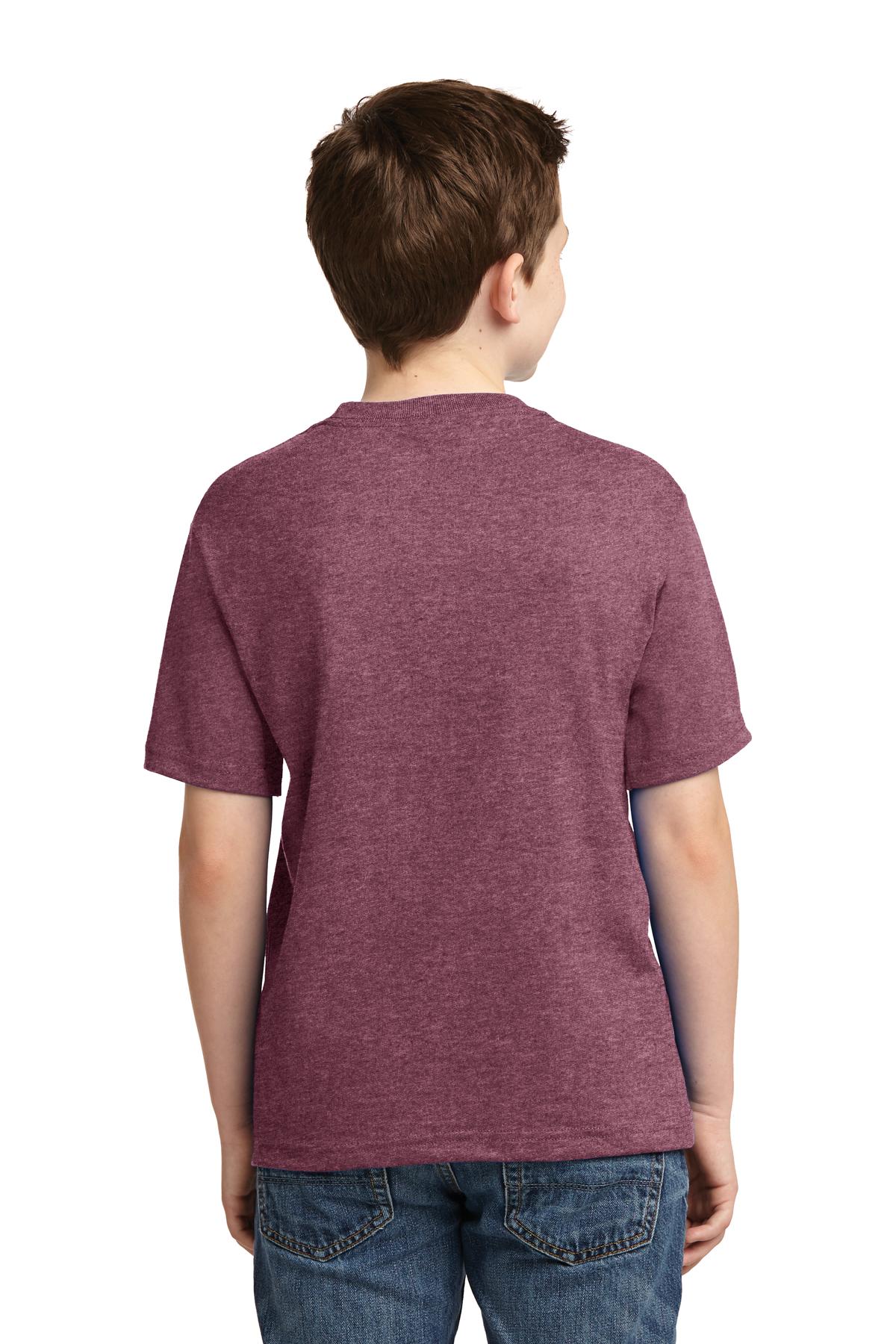 Vntg Hthr Marn Jerzees - Youth Dri-Power 50/50 Cotton/Poly T-Shirt. 29B