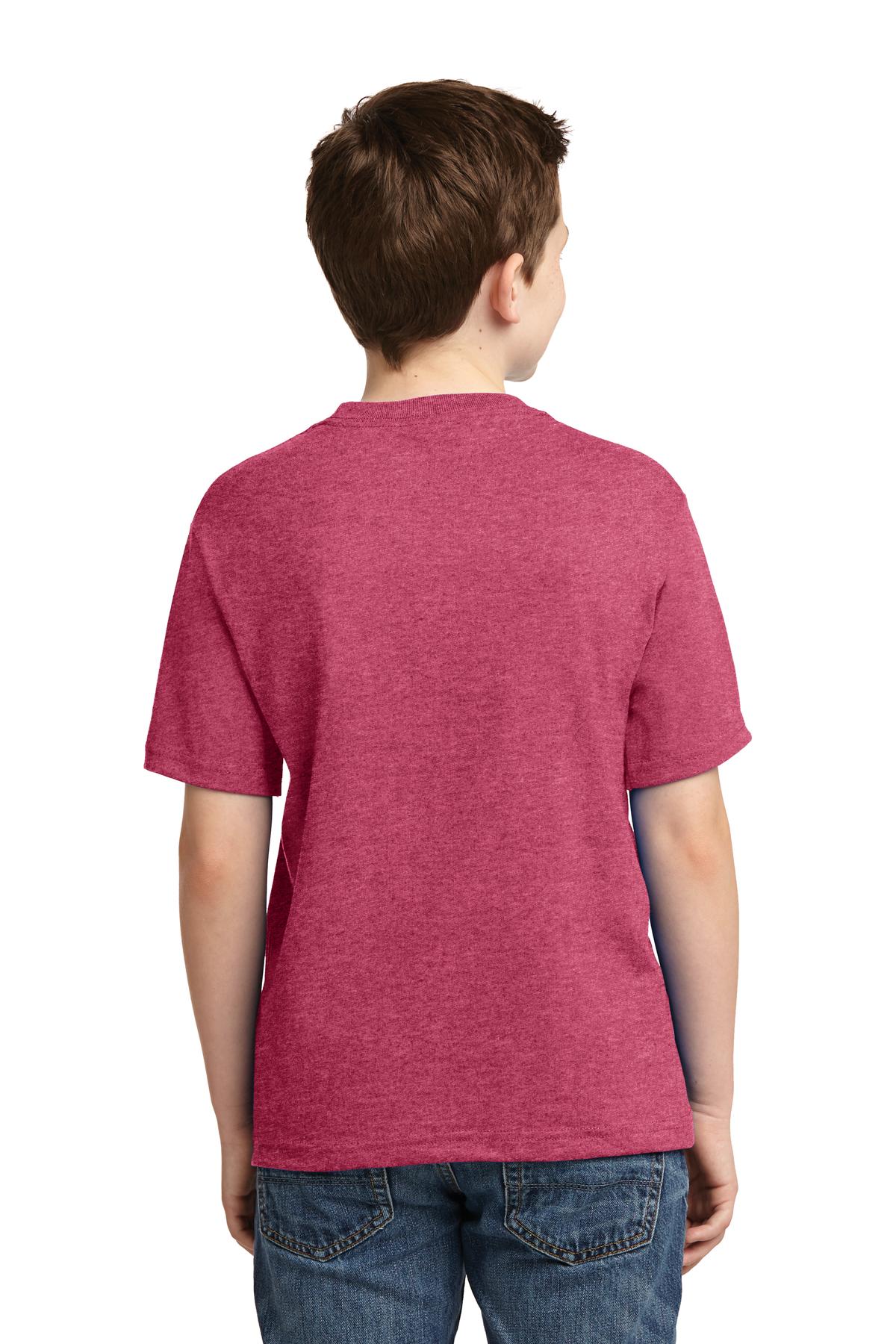 Vntg Hthr Red Jerzees - Youth Dri-Power 50/50 Cotton/Poly T-Shirt. 29B