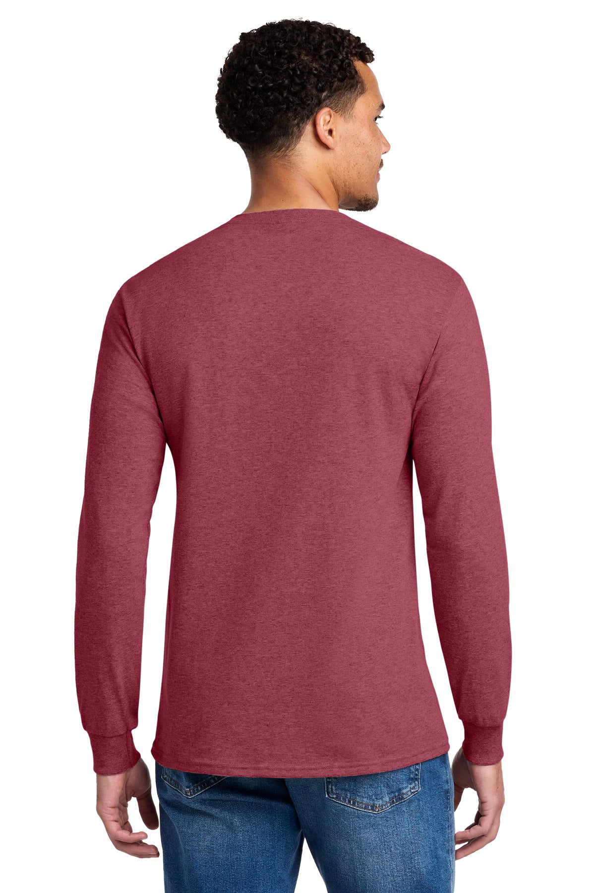 VtgHtrRed Jerzees - Dri-Power 50/50 Cotton/Poly Long Sleeve T-Shirt. 29LS